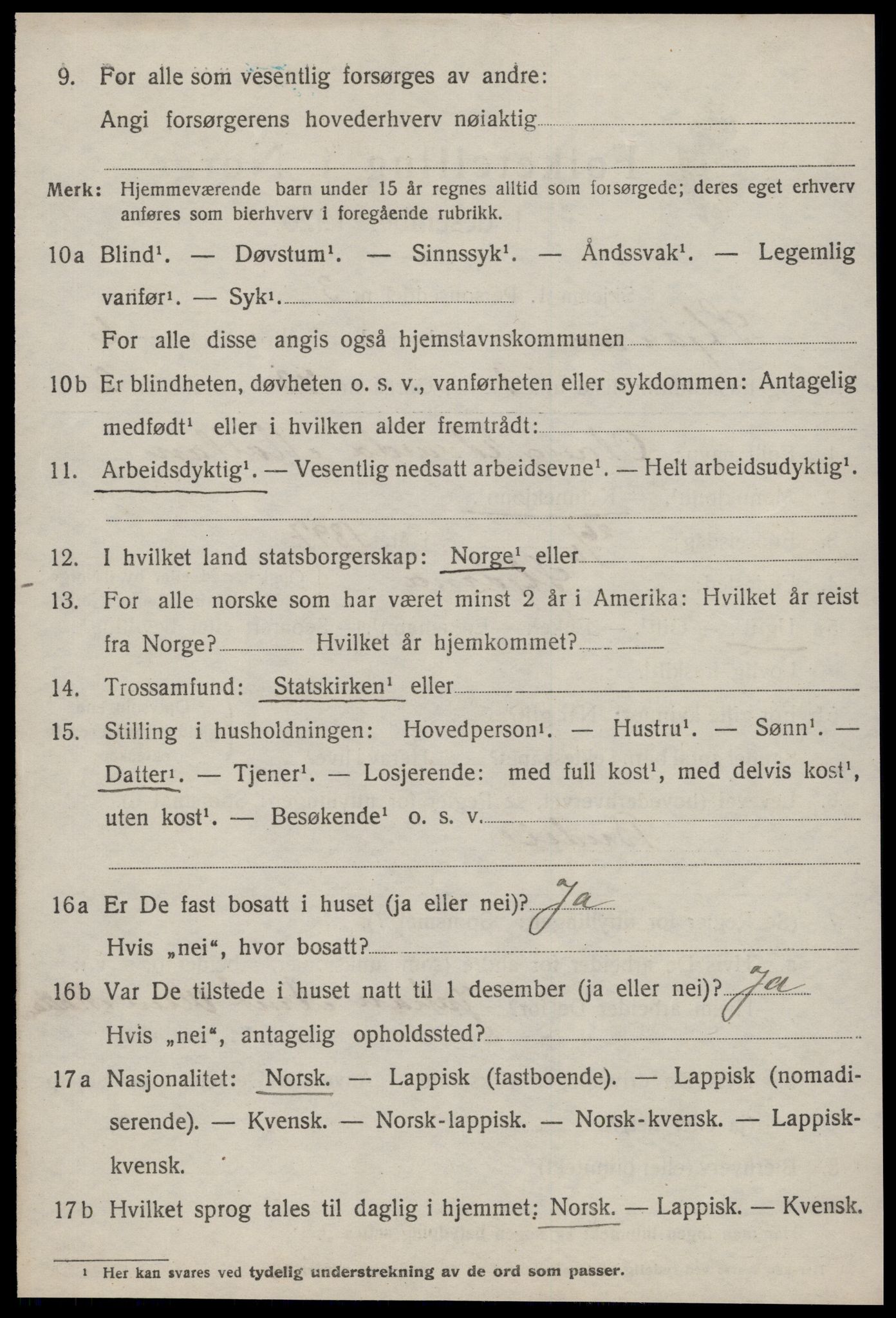 SAT, 1920 census for Stjørna, 1920, p. 4603