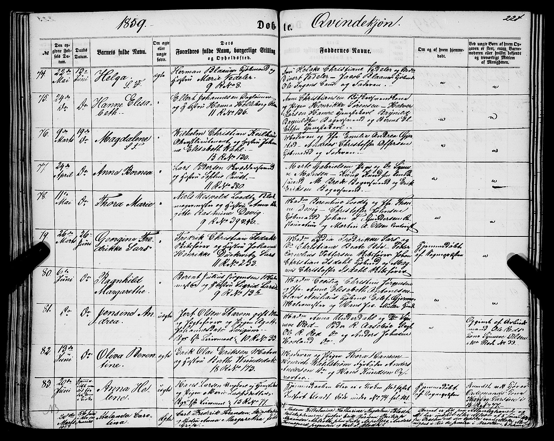 Domkirken sokneprestembete, AV/SAB-A-74801/H/Haa/L0021: Parish register (official) no. B 4, 1859-1871, p. 224