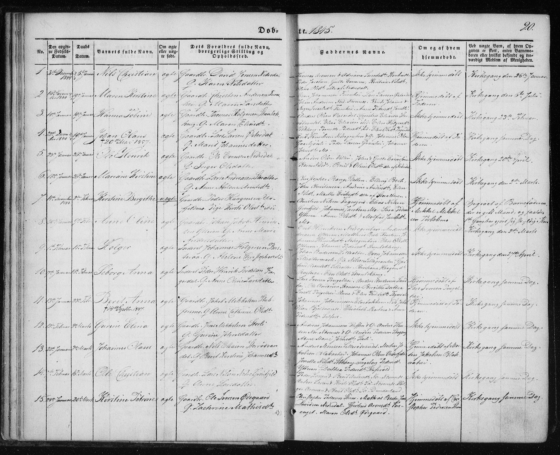 Ministerialprotokoller, klokkerbøker og fødselsregistre - Nordland, AV/SAT-A-1459/827/L0391: Parish register (official) no. 827A03, 1842-1852, p. 20