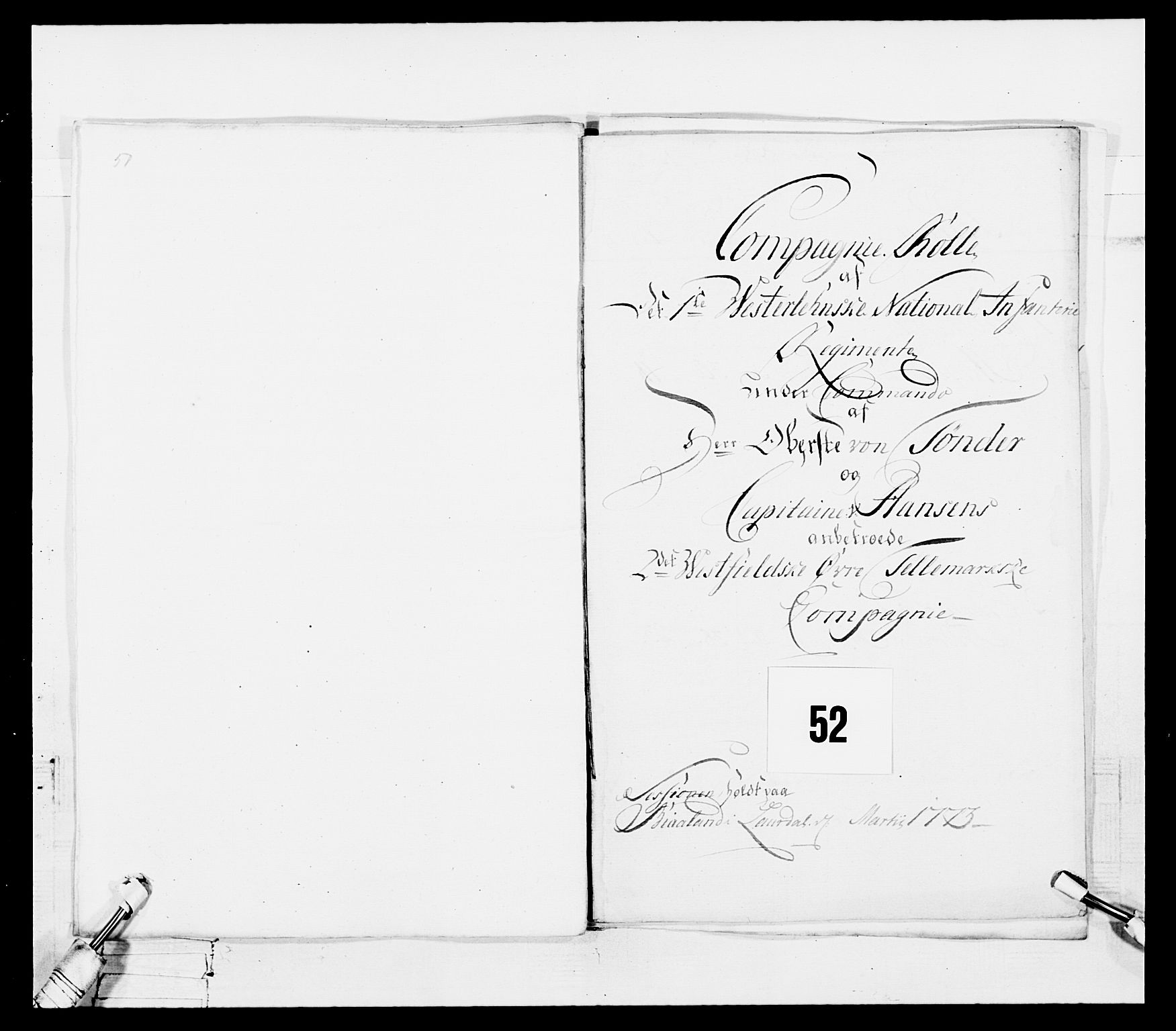 Generalitets- og kommissariatskollegiet, Det kongelige norske kommissariatskollegium, AV/RA-EA-5420/E/Eh/L0101: 1. Vesterlenske nasjonale infanteriregiment, 1766-1777, p. 349