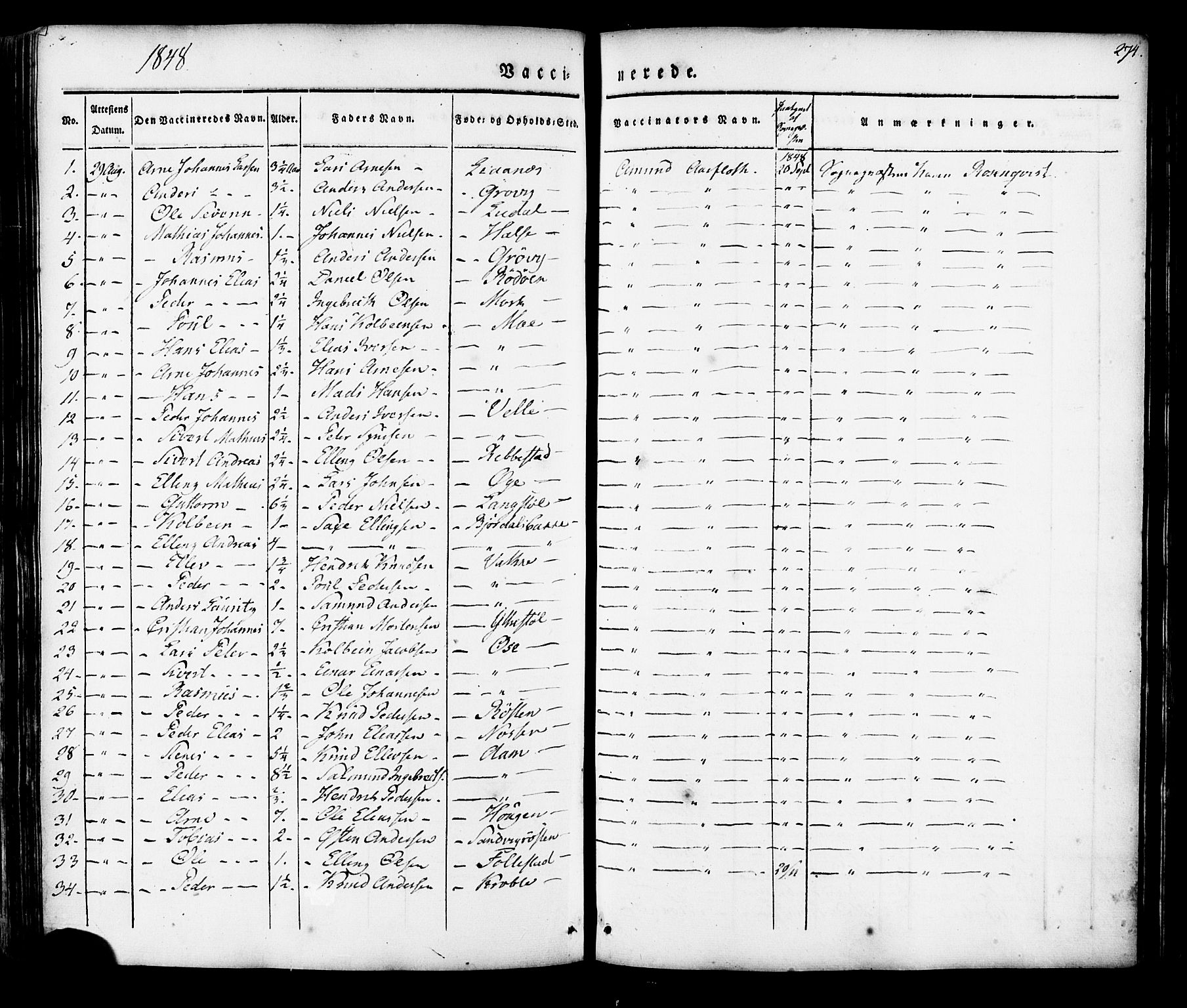 Ministerialprotokoller, klokkerbøker og fødselsregistre - Møre og Romsdal, AV/SAT-A-1454/513/L0174: Parish register (official) no. 513A01, 1831-1855, p. 274