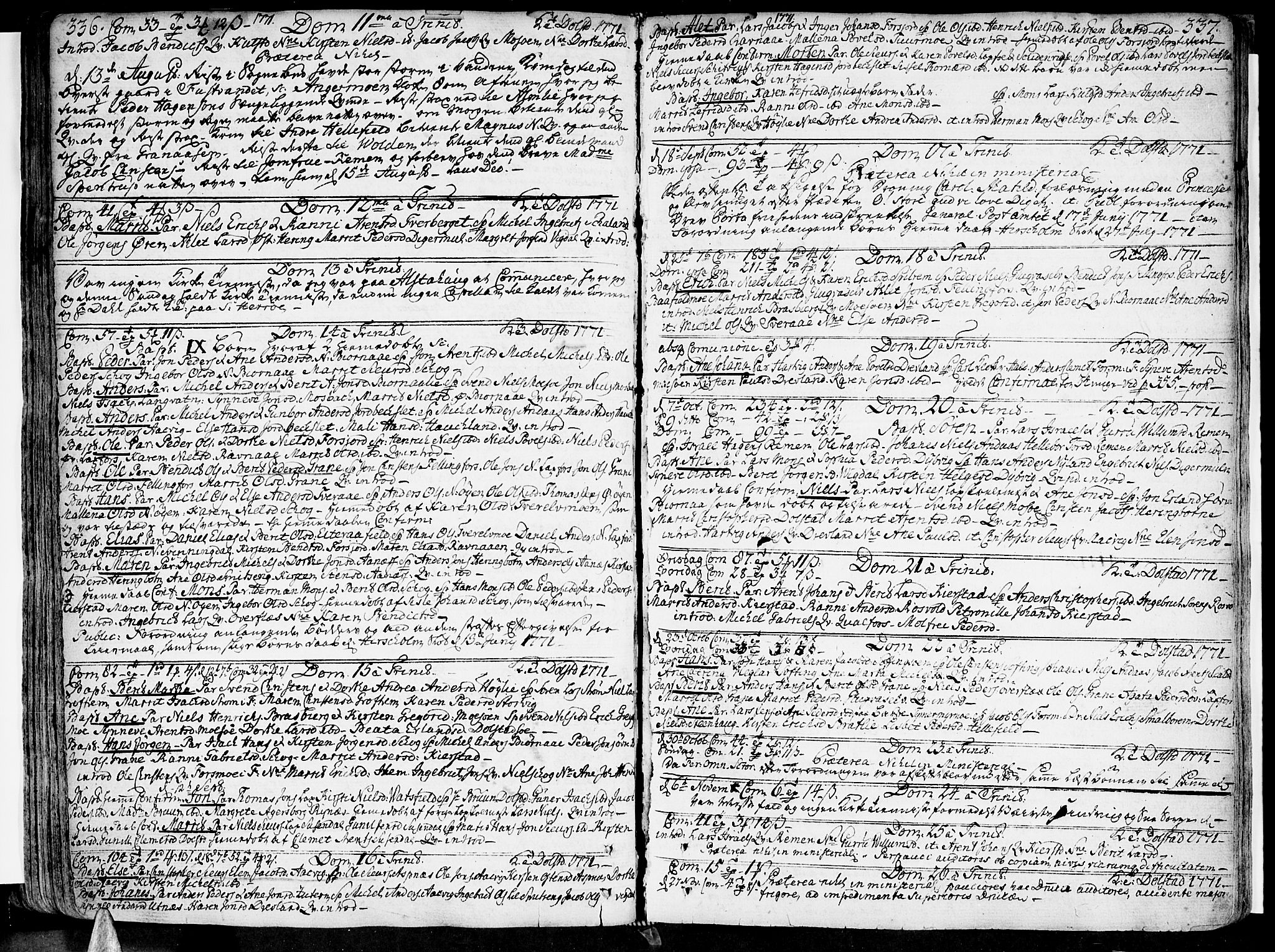 Ministerialprotokoller, klokkerbøker og fødselsregistre - Nordland, AV/SAT-A-1459/820/L0285: Parish register (official) no. 820A06, 1753-1778, p. 336-337