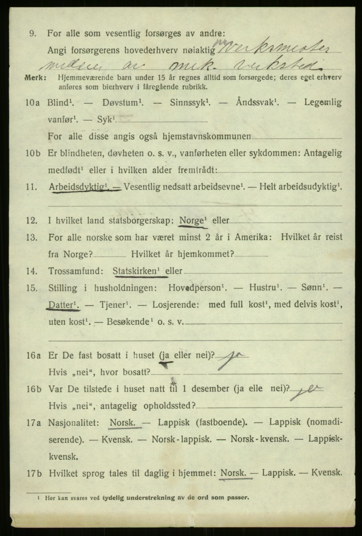 SATØ, 1920 census for Harstad, 1920, p. 7419