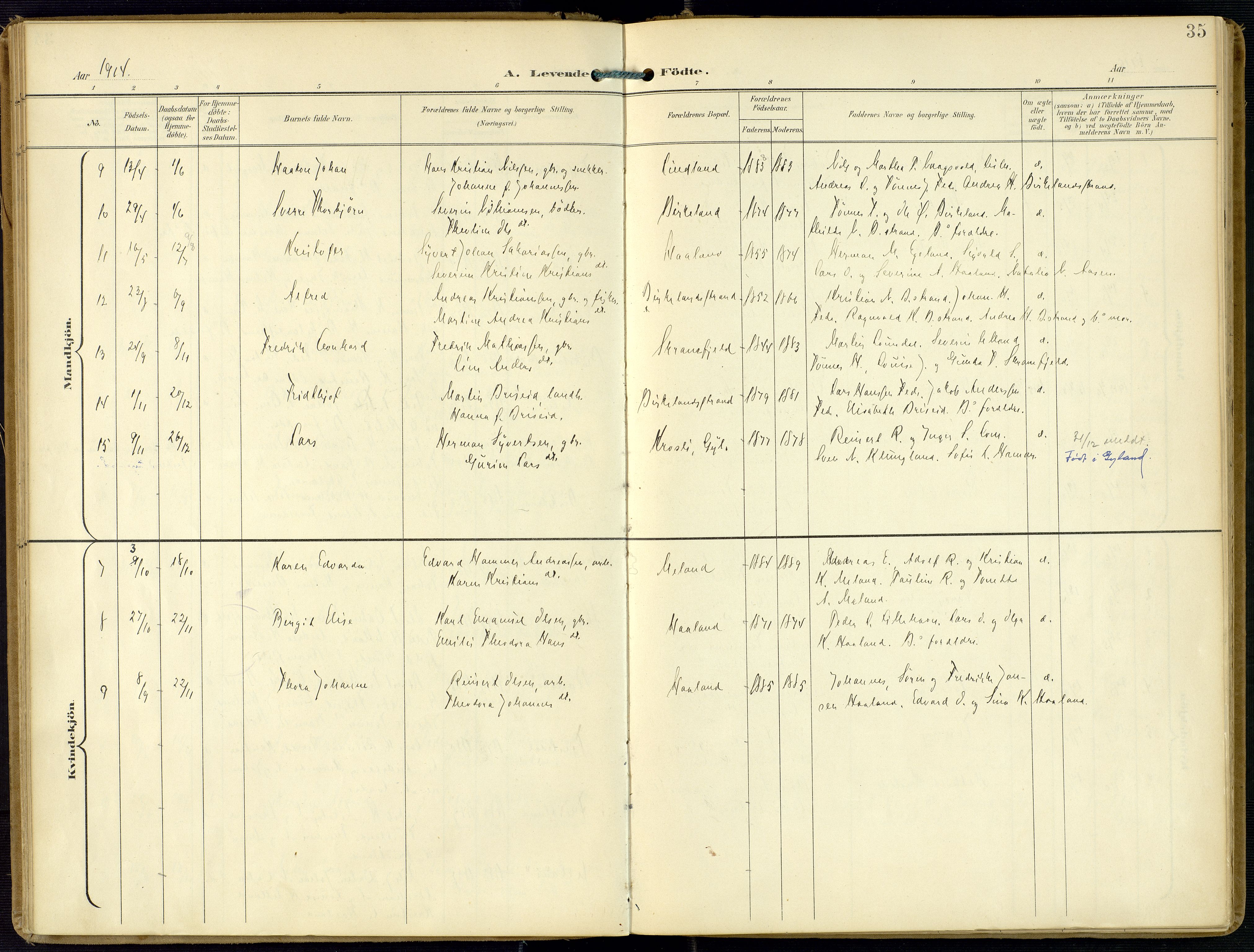 Kvinesdal sokneprestkontor, AV/SAK-1111-0026/F/Fa/Faa/L0005: Parish register (official) no. A 5, 1898-1915, p. 35