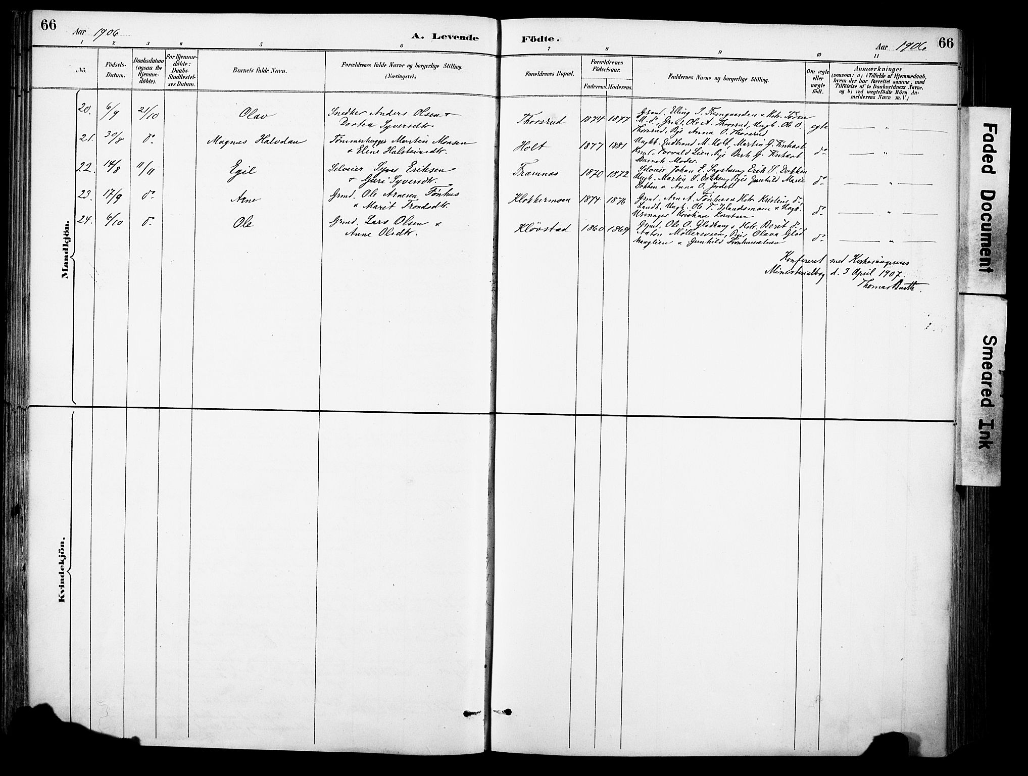 Sør-Aurdal prestekontor, SAH/PREST-128/H/Ha/Haa/L0009: Parish register (official) no. 9, 1886-1906, p. 66