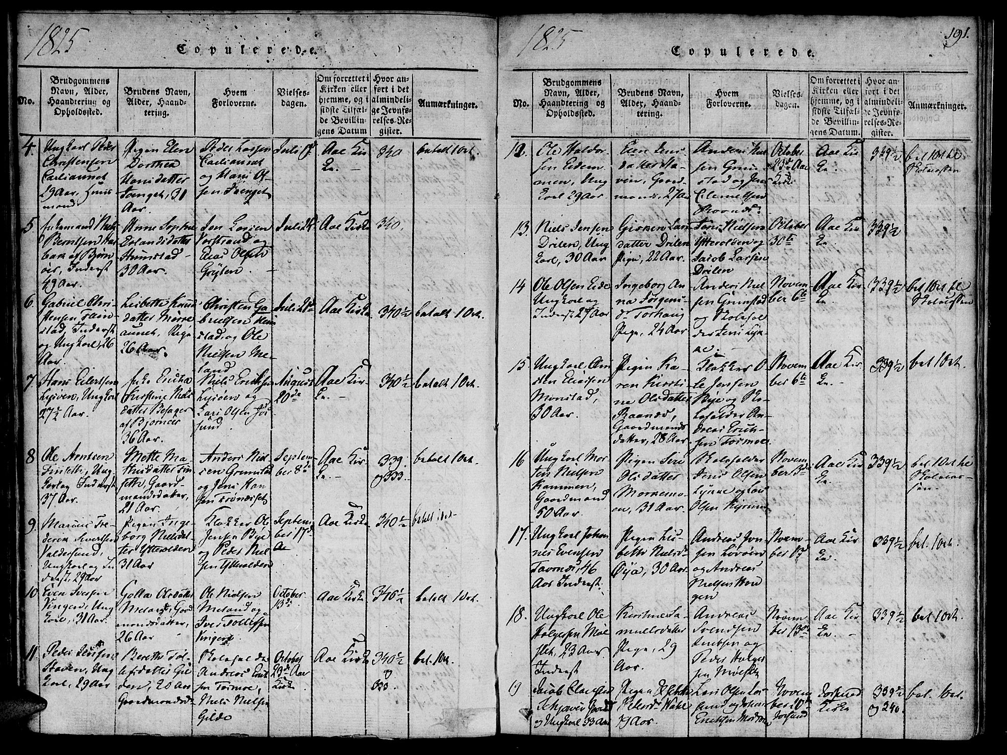 Ministerialprotokoller, klokkerbøker og fødselsregistre - Sør-Trøndelag, SAT/A-1456/655/L0675: Parish register (official) no. 655A04, 1818-1830, p. 191