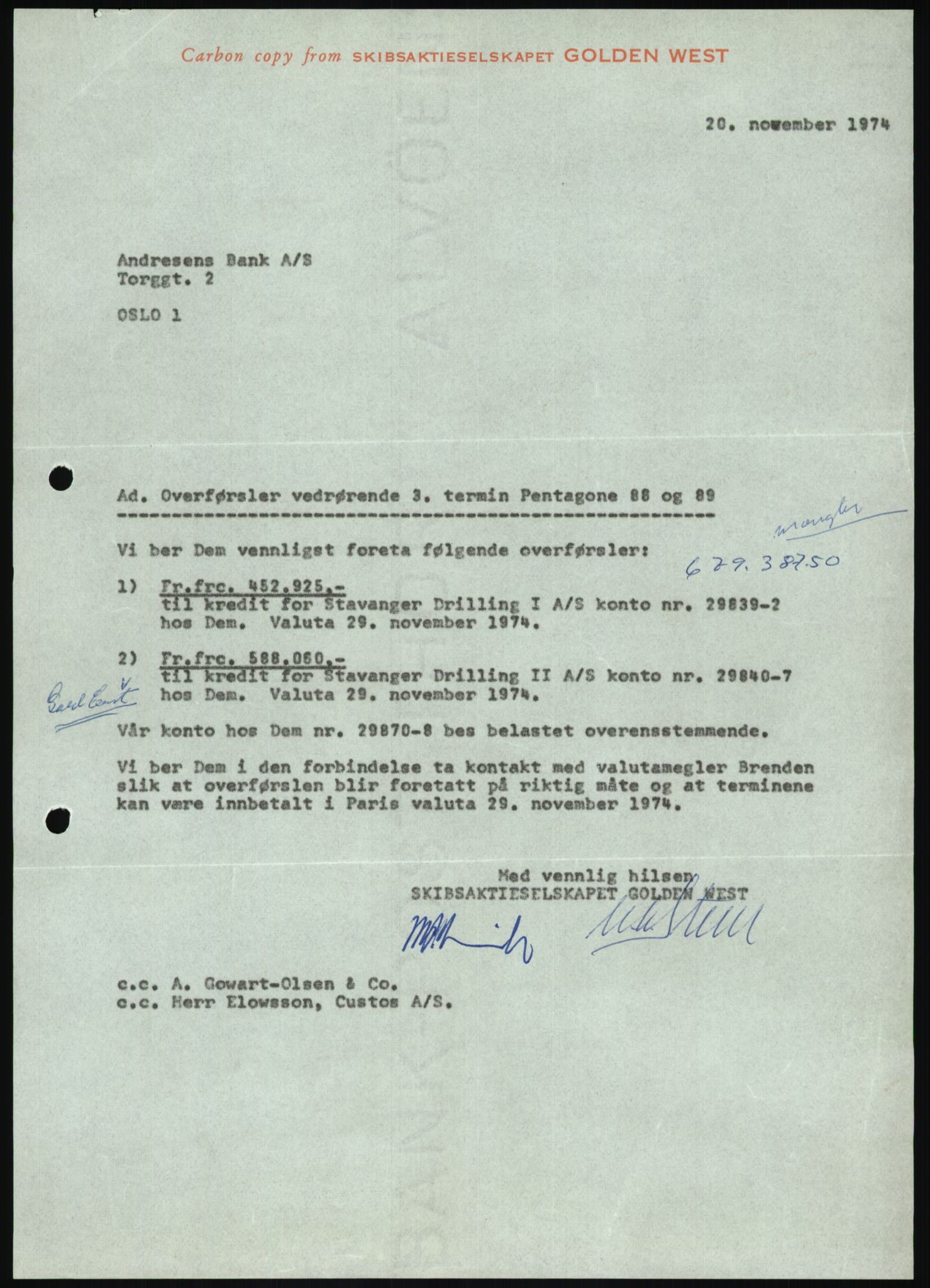 Pa 1503 - Stavanger Drilling AS, AV/SAST-A-101906/D/L0006: Korrespondanse og saksdokumenter, 1974-1984, p. 964