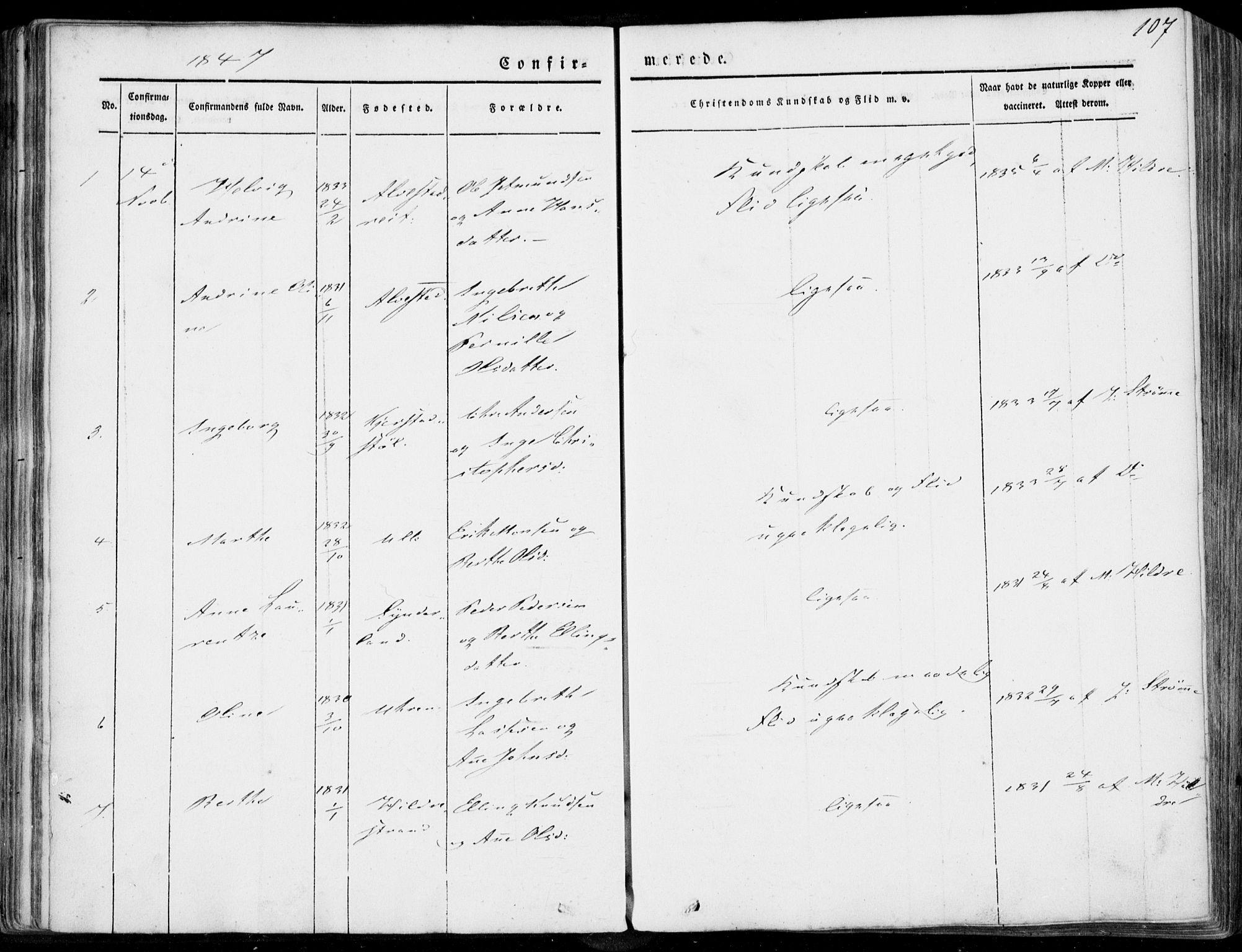 Ministerialprotokoller, klokkerbøker og fødselsregistre - Møre og Romsdal, AV/SAT-A-1454/536/L0497: Parish register (official) no. 536A06, 1845-1865, p. 107