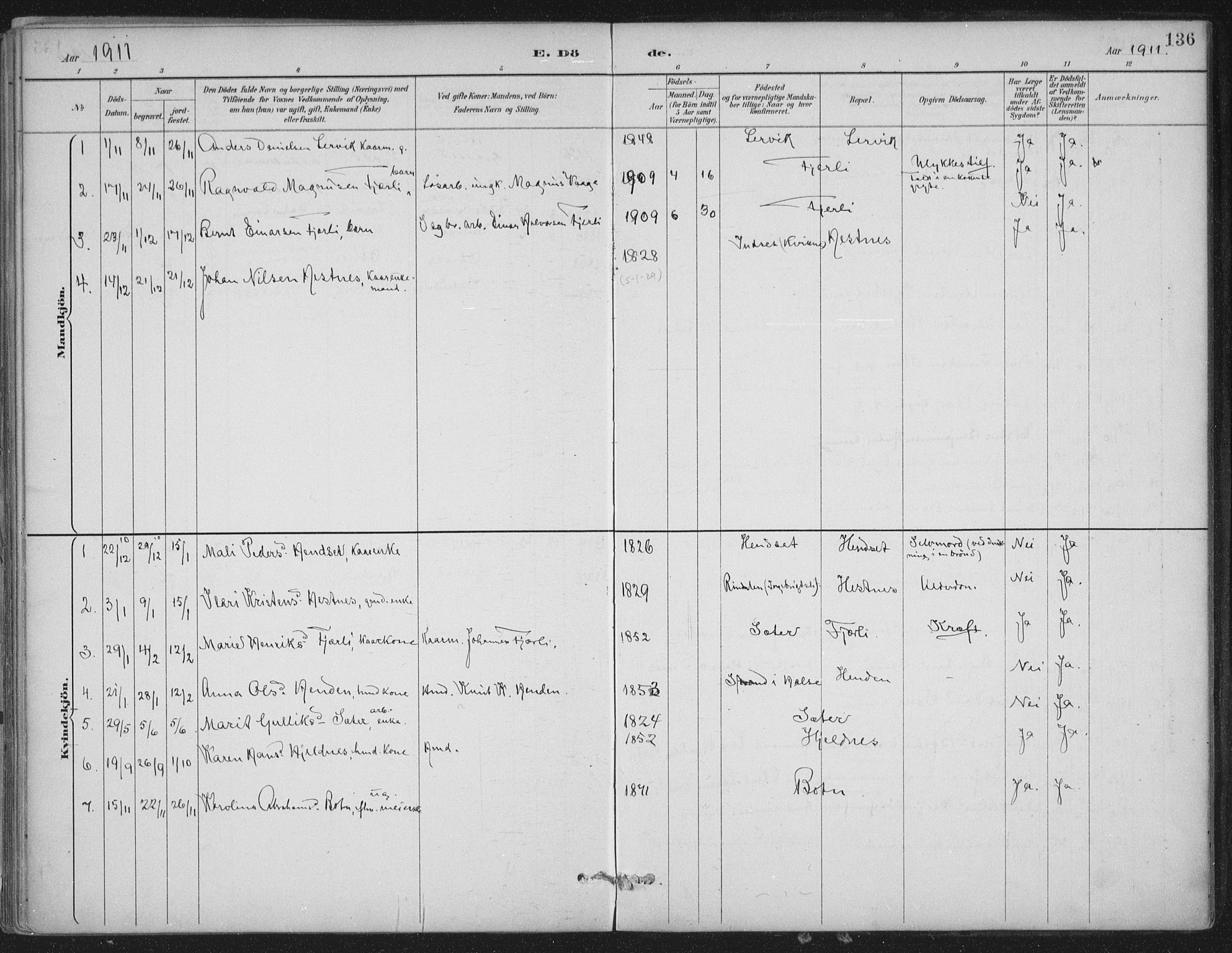 Ministerialprotokoller, klokkerbøker og fødselsregistre - Møre og Romsdal, AV/SAT-A-1454/580/L0925: Parish register (official) no. 580A02, 1888-1913, p. 136