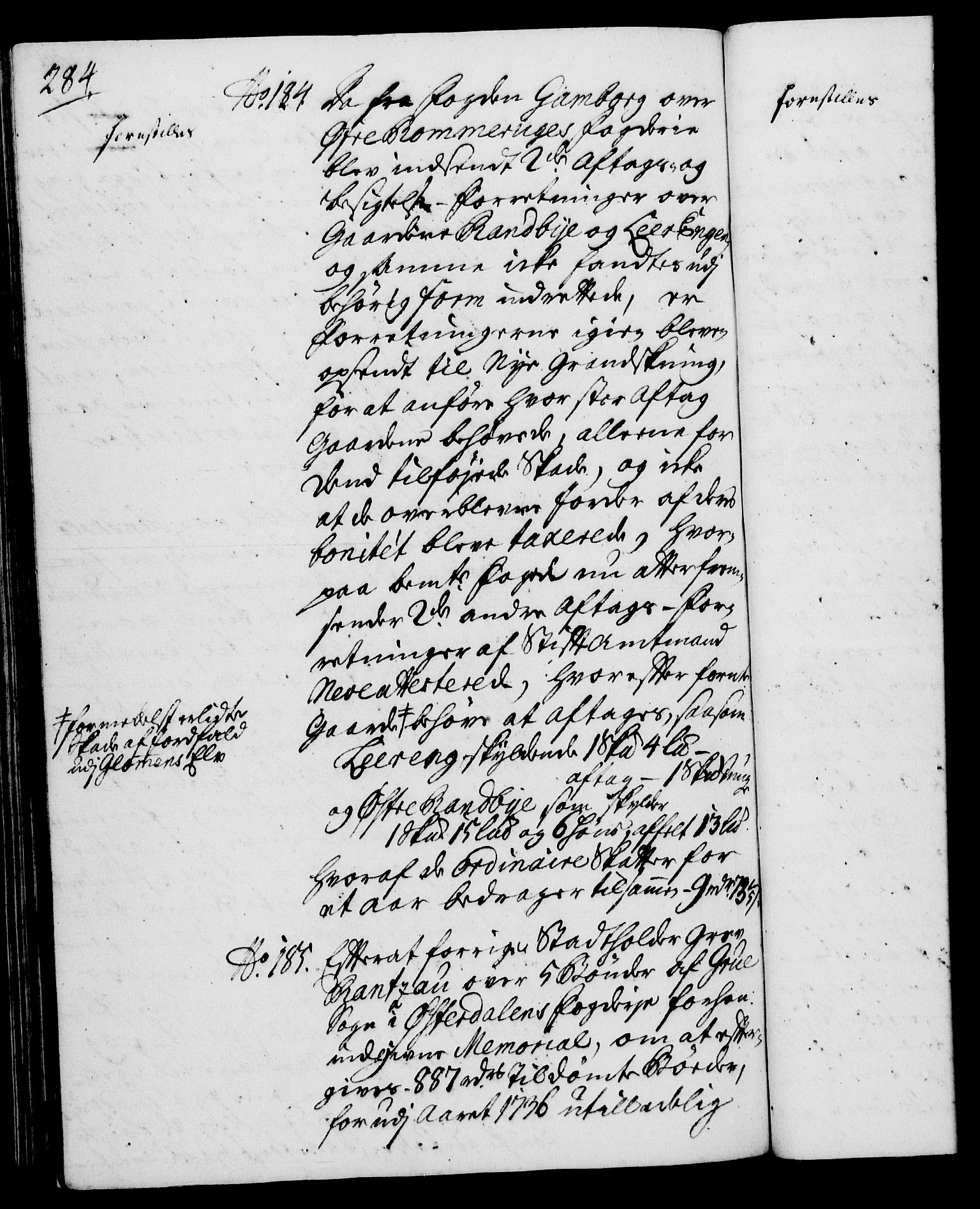 Rentekammeret, Kammerkanselliet, AV/RA-EA-3111/G/Gh/Gha/L0021: Norsk ekstraktmemorialprotokoll (merket RK 53.66), 1739, p. 284