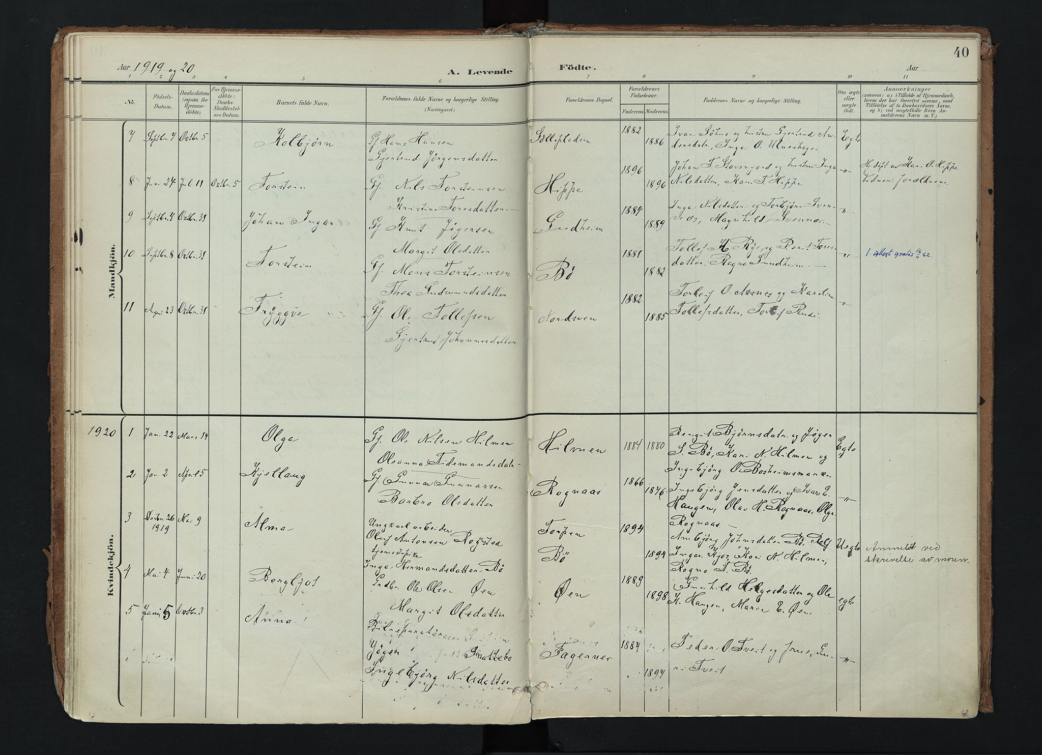 Nord-Aurdal prestekontor, SAH/PREST-132/H/Ha/Haa/L0017: Parish register (official) no. 17, 1897-1926, p. 40