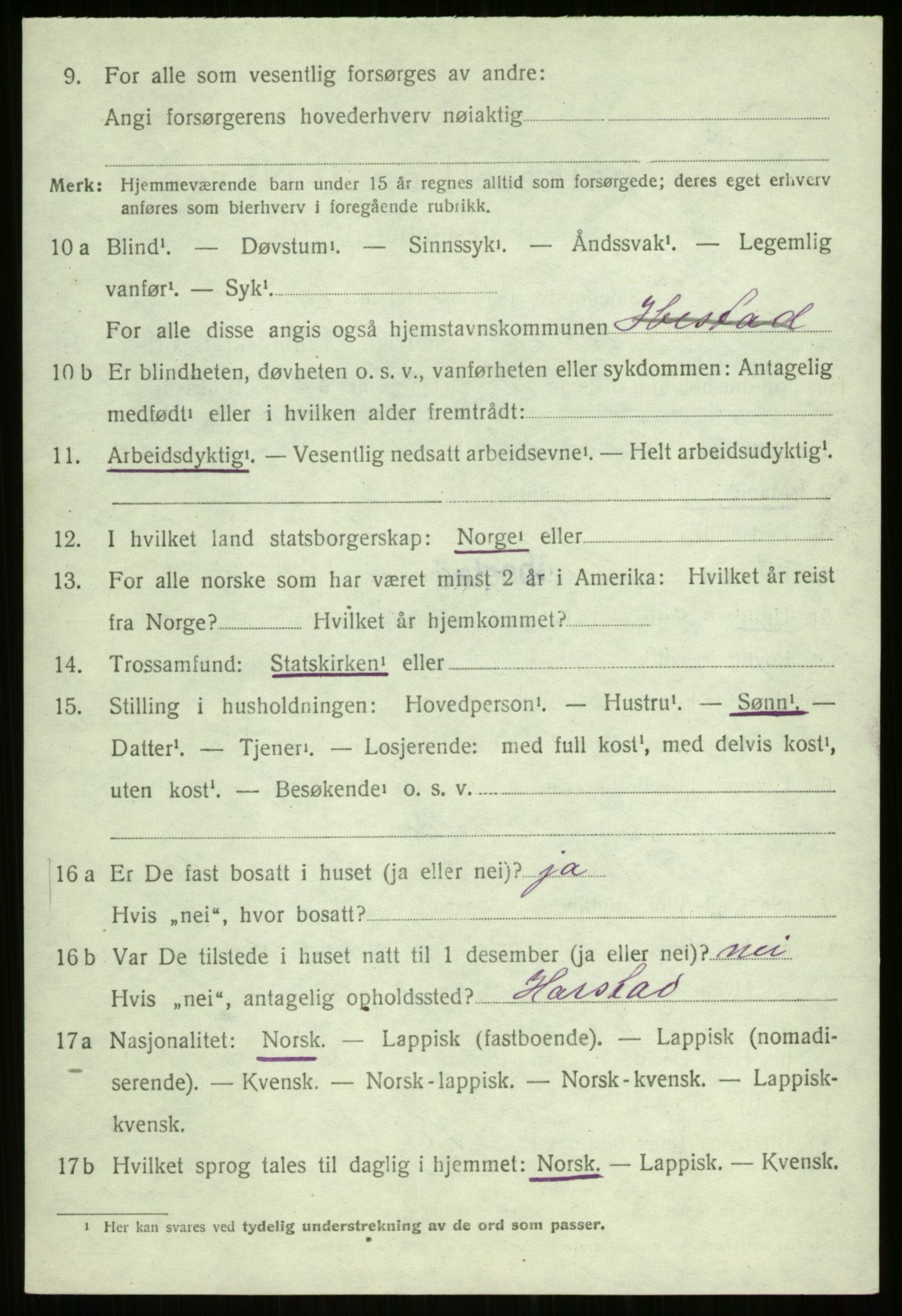 SATØ, 1920 census for Ibestad, 1920, p. 5486