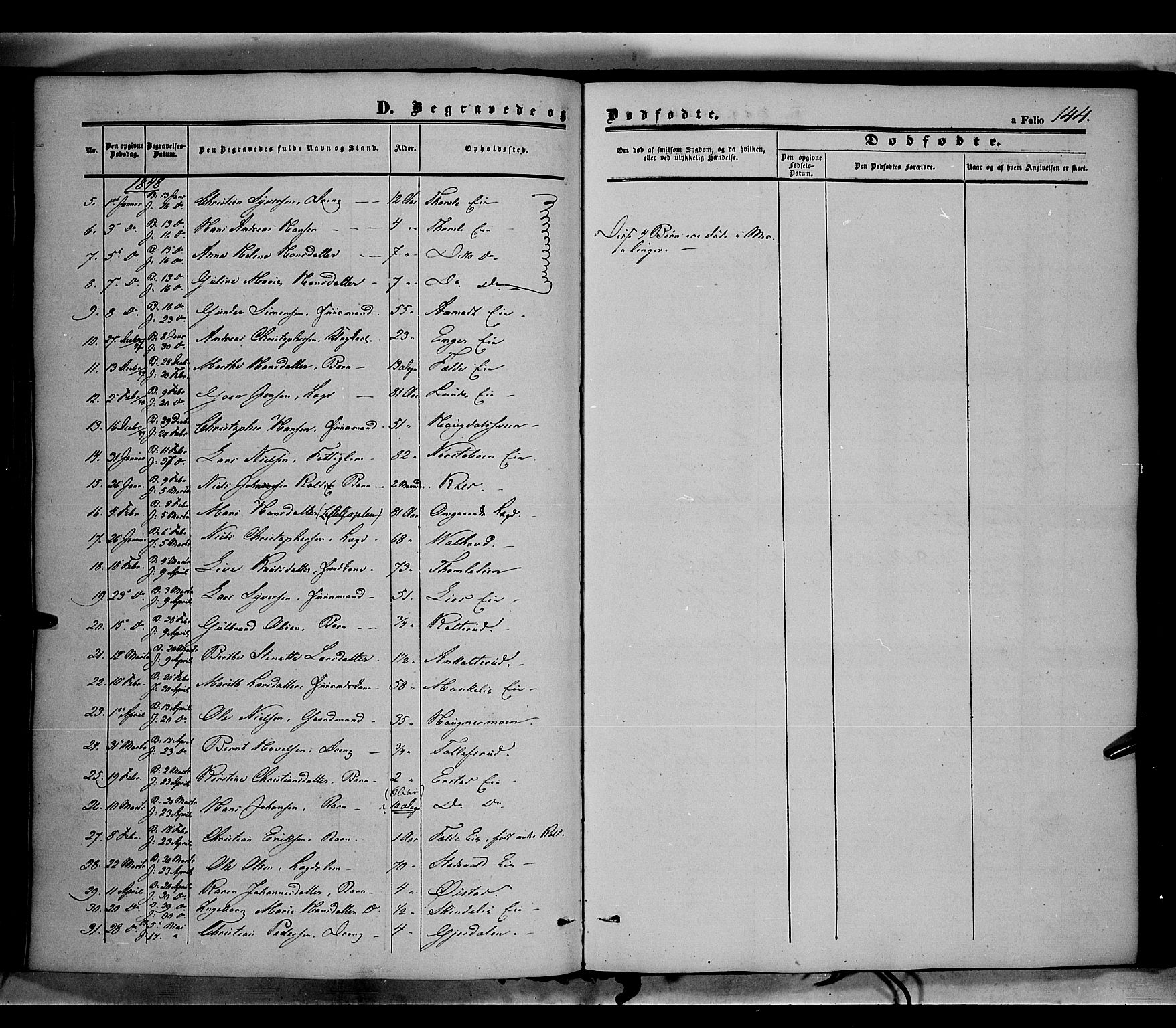 Land prestekontor, SAH/PREST-120/H/Ha/Haa/L0010: Parish register (official) no. 10, 1847-1859, p. 144