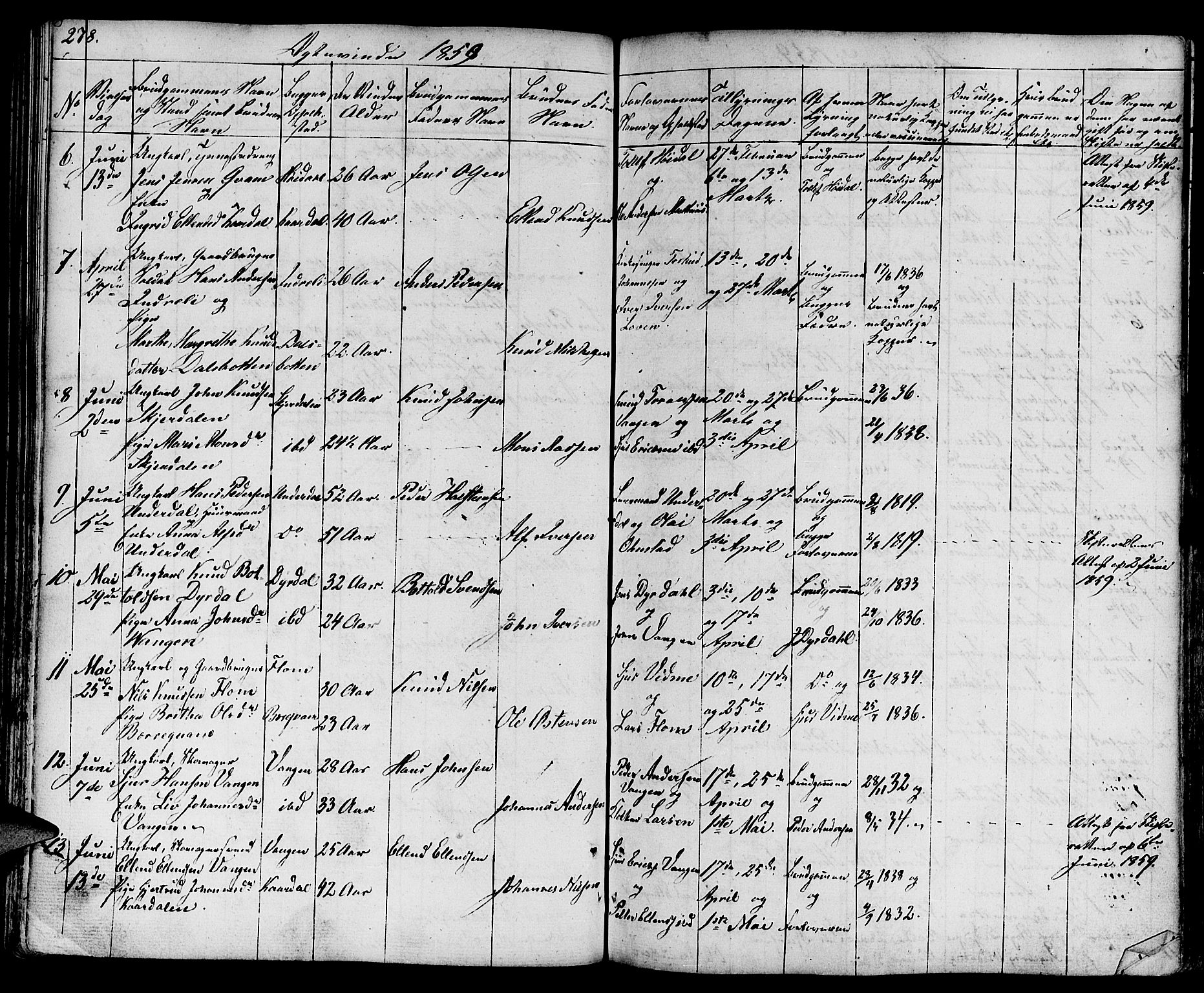 Aurland sokneprestembete, SAB/A-99937/H/Ha/Haa/L0006: Parish register (official) no. A 6, 1821-1859, p. 278