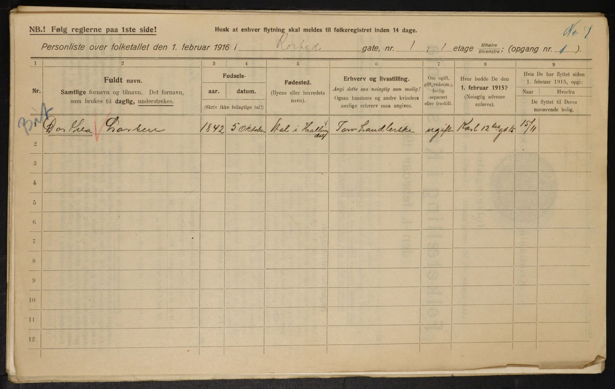 OBA, Municipal Census 1916 for Kristiania, 1916, p. 86346