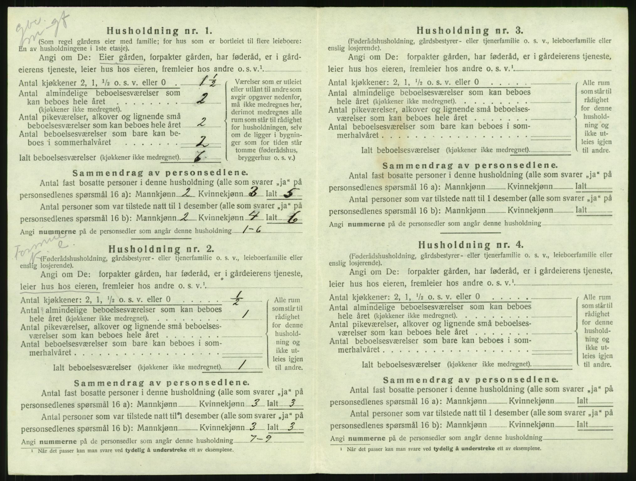 SAT, 1920 census for Aure, 1920, p. 319