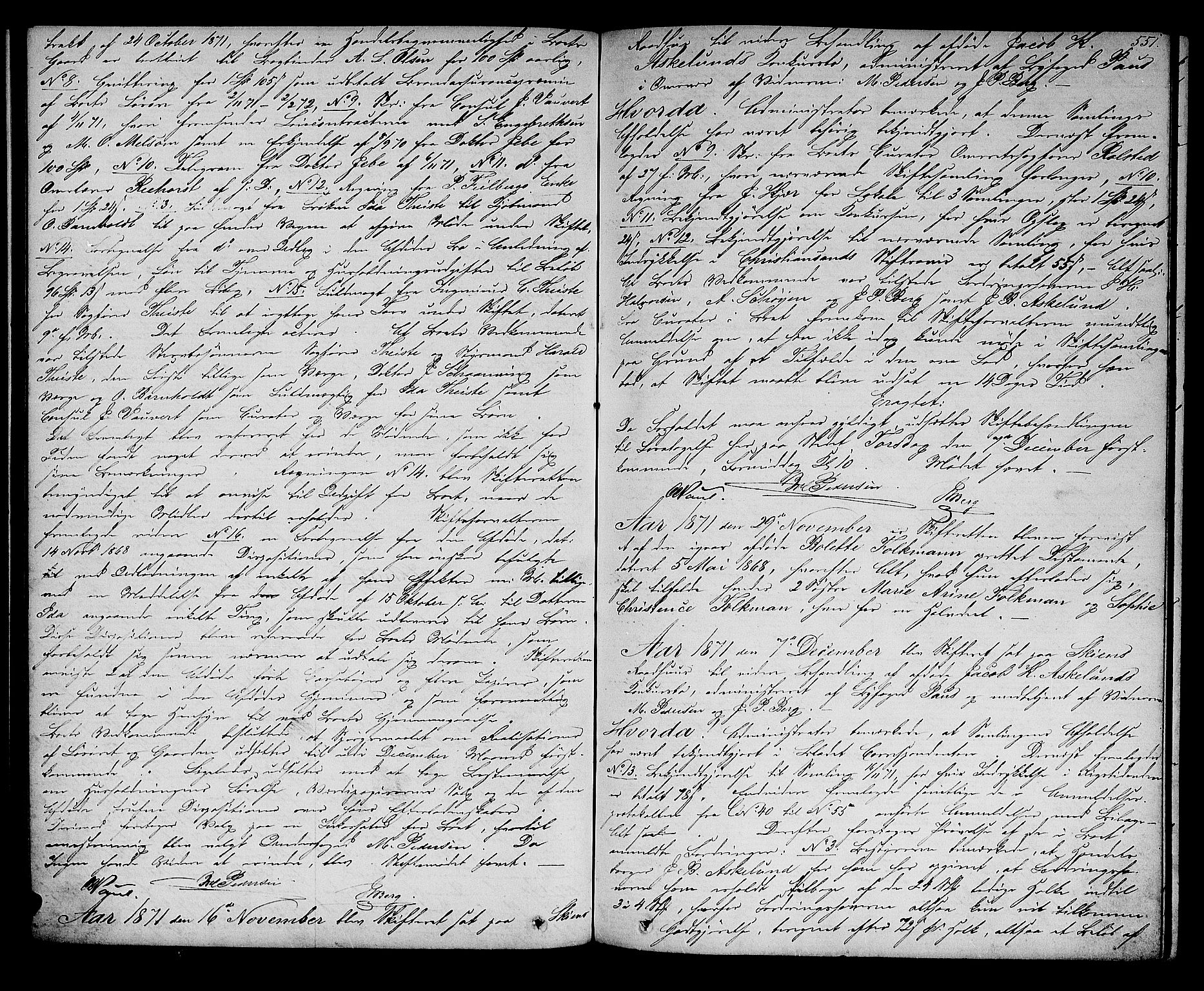 Skien byfogd, AV/SAKO-A-219/H/Hd/L0010: Skifteforhandlingsprotokoll, 1862-1880, p. 550-551