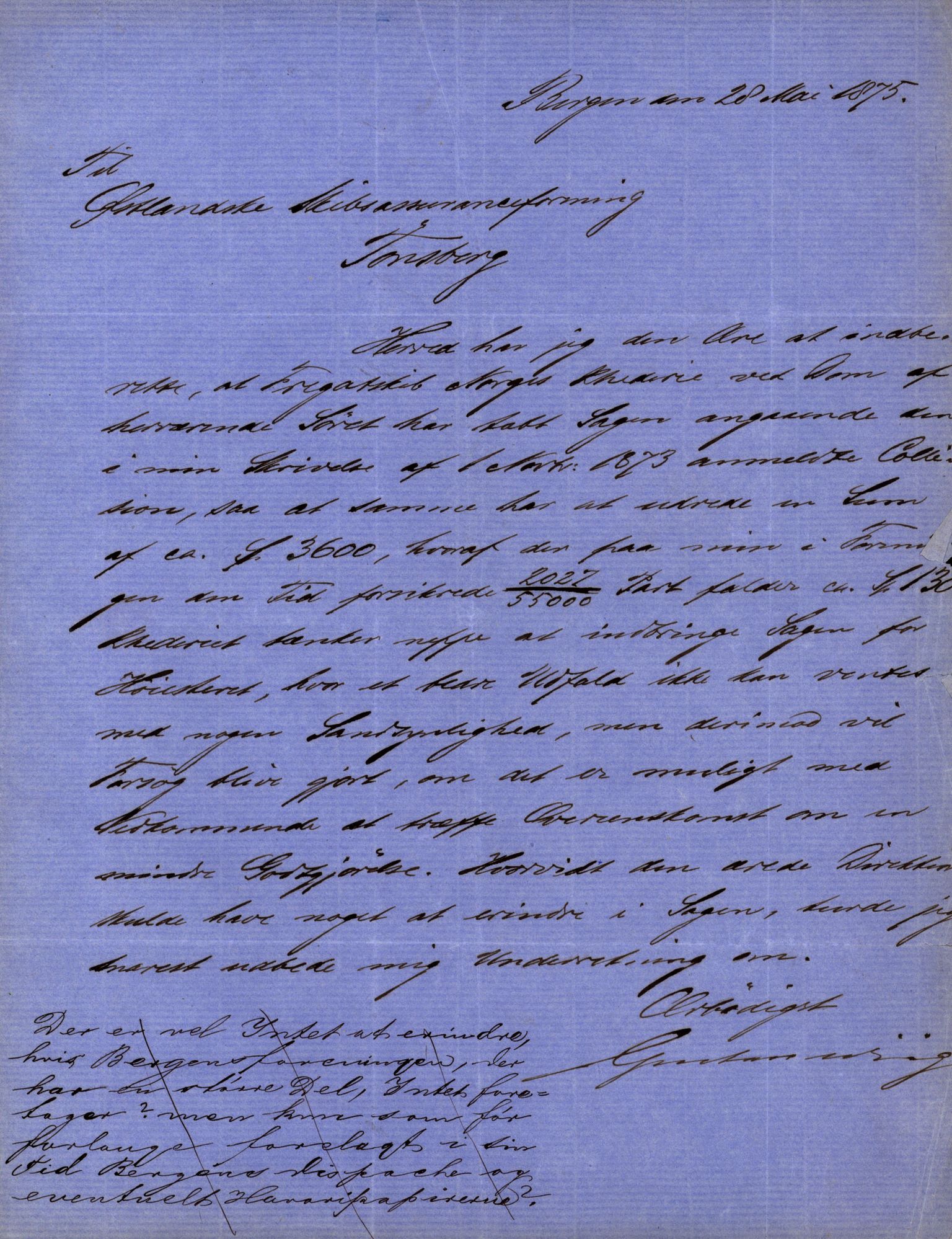 Pa 63 - Østlandske skibsassuranceforening, VEMU/A-1079/G/Ga/L0005/0013: Havaridokumenter / Norge, 1873