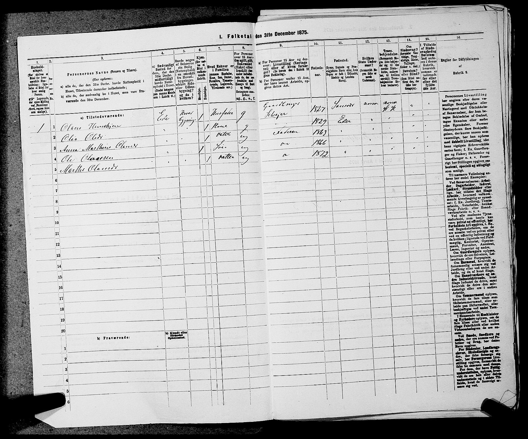 SAKO, 1875 census for 0624P Eiker, 1875, p. 1608