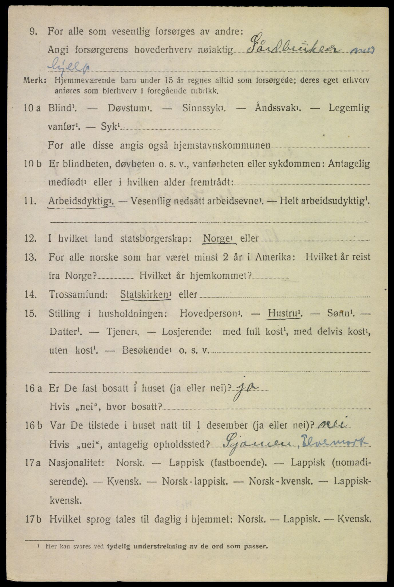 SAT, 1920 census for Ankenes, 1920, p. 6370