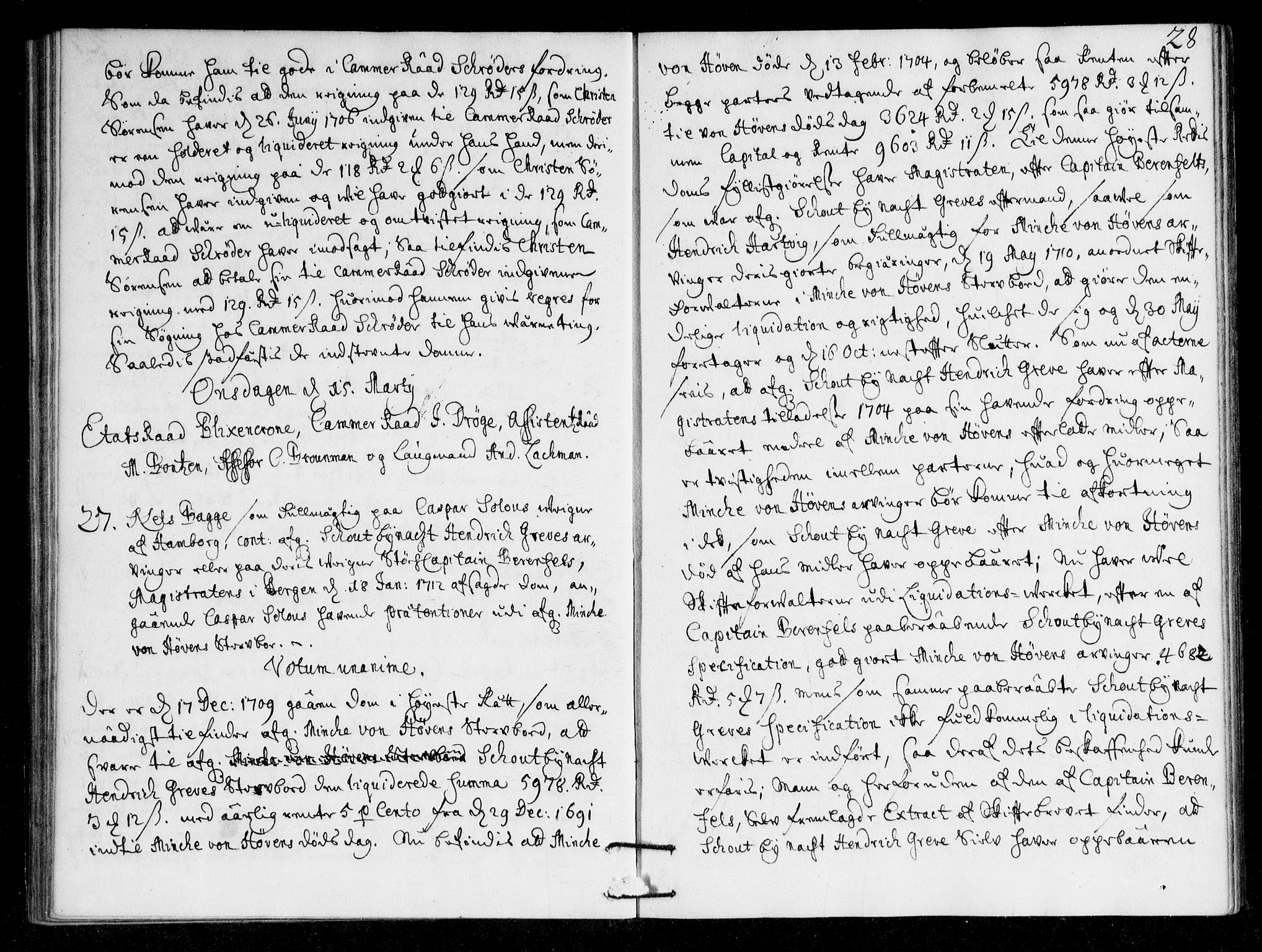 Overhoffretten 1667-1797, AV/RA-EA-2884/Ac/L0148: Voteringsprotokoll, 1713, p. 27b-28a
