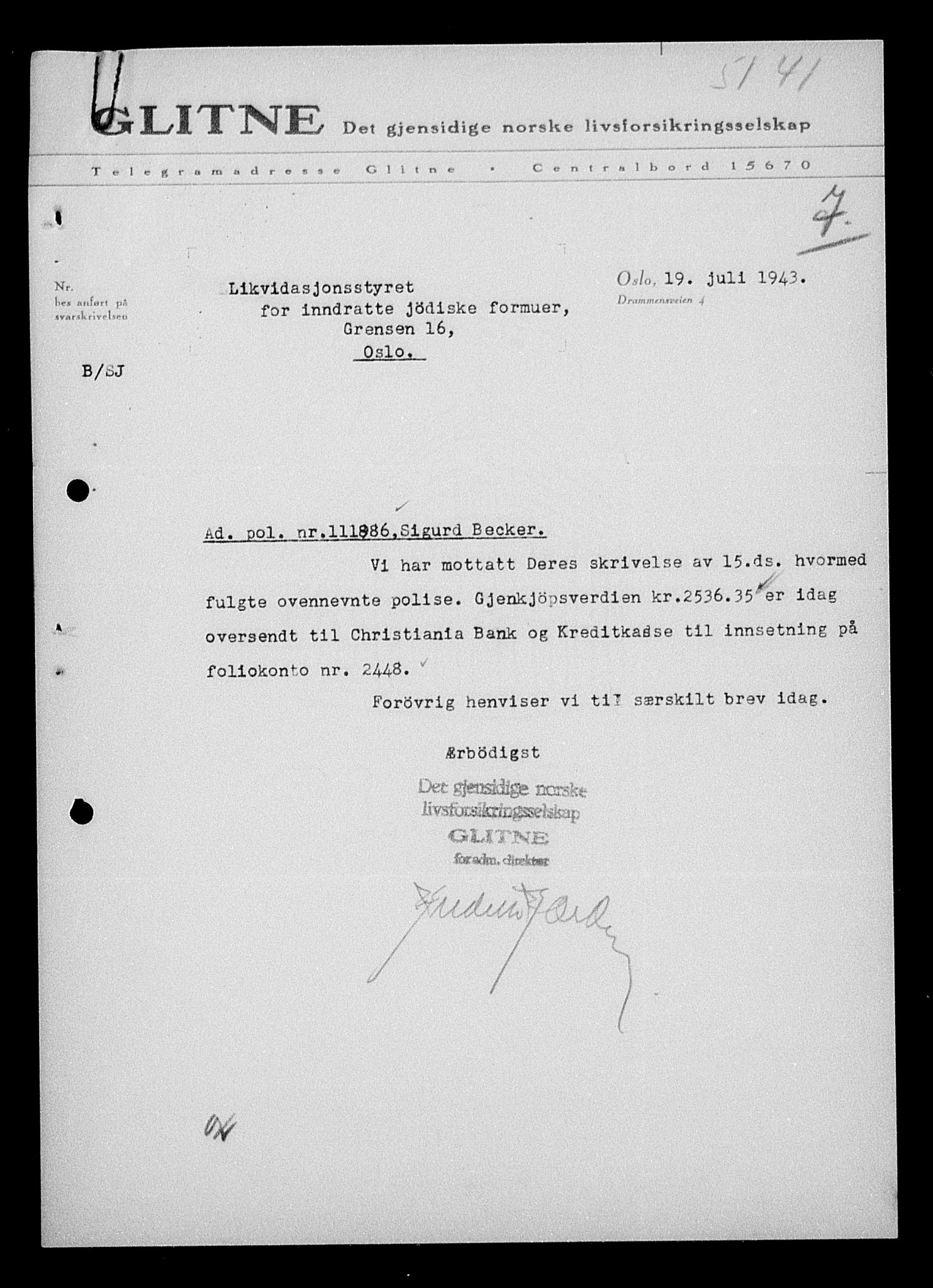 Justisdepartementet, Tilbakeføringskontoret for inndratte formuer, AV/RA-S-1564/H/Hc/Hcd/L0991: --, 1945-1947, p. 24