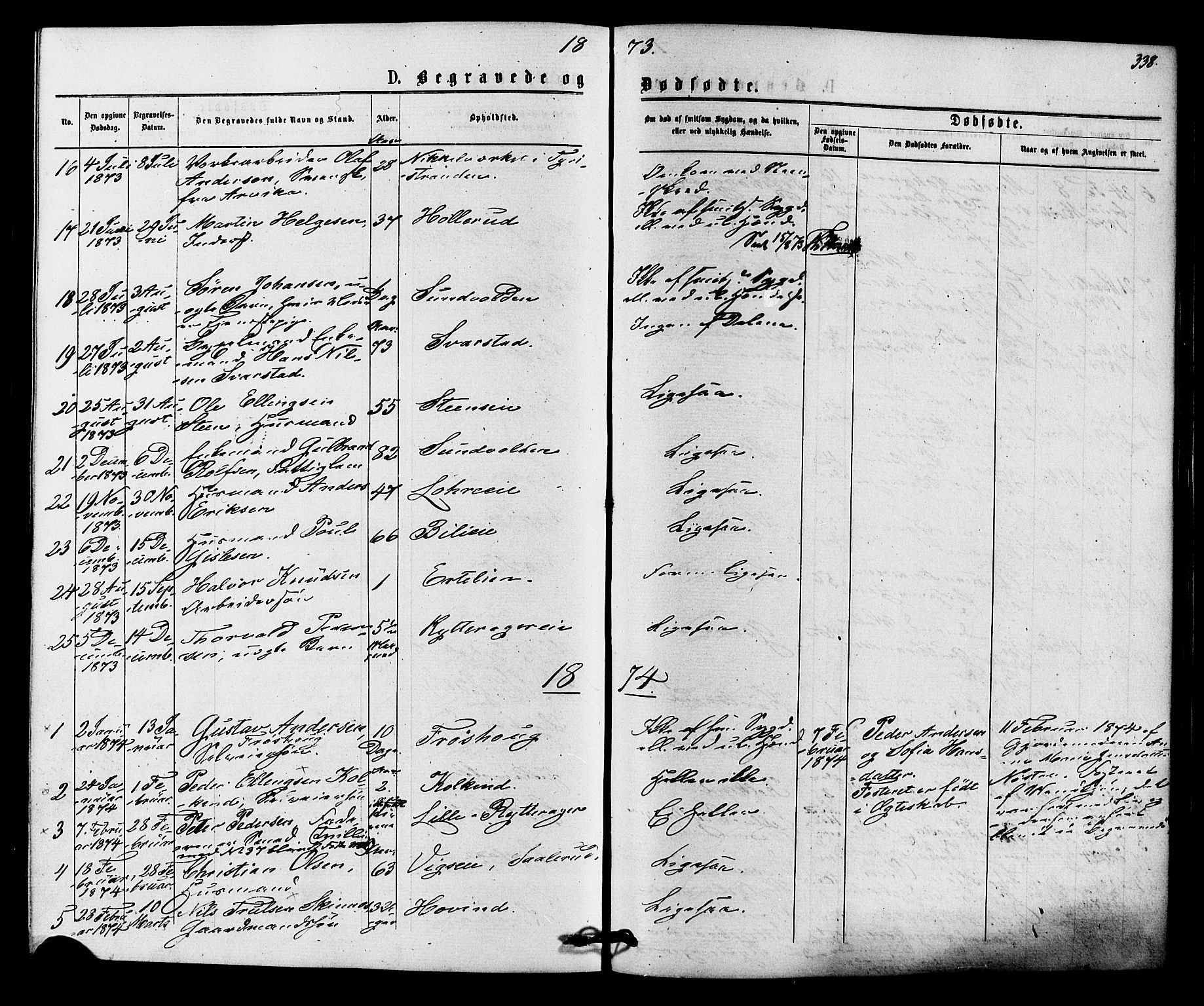 Hole kirkebøker, SAKO/A-228/F/Fa/L0007: Parish register (official) no. I 7, 1873-1877, p. 338
