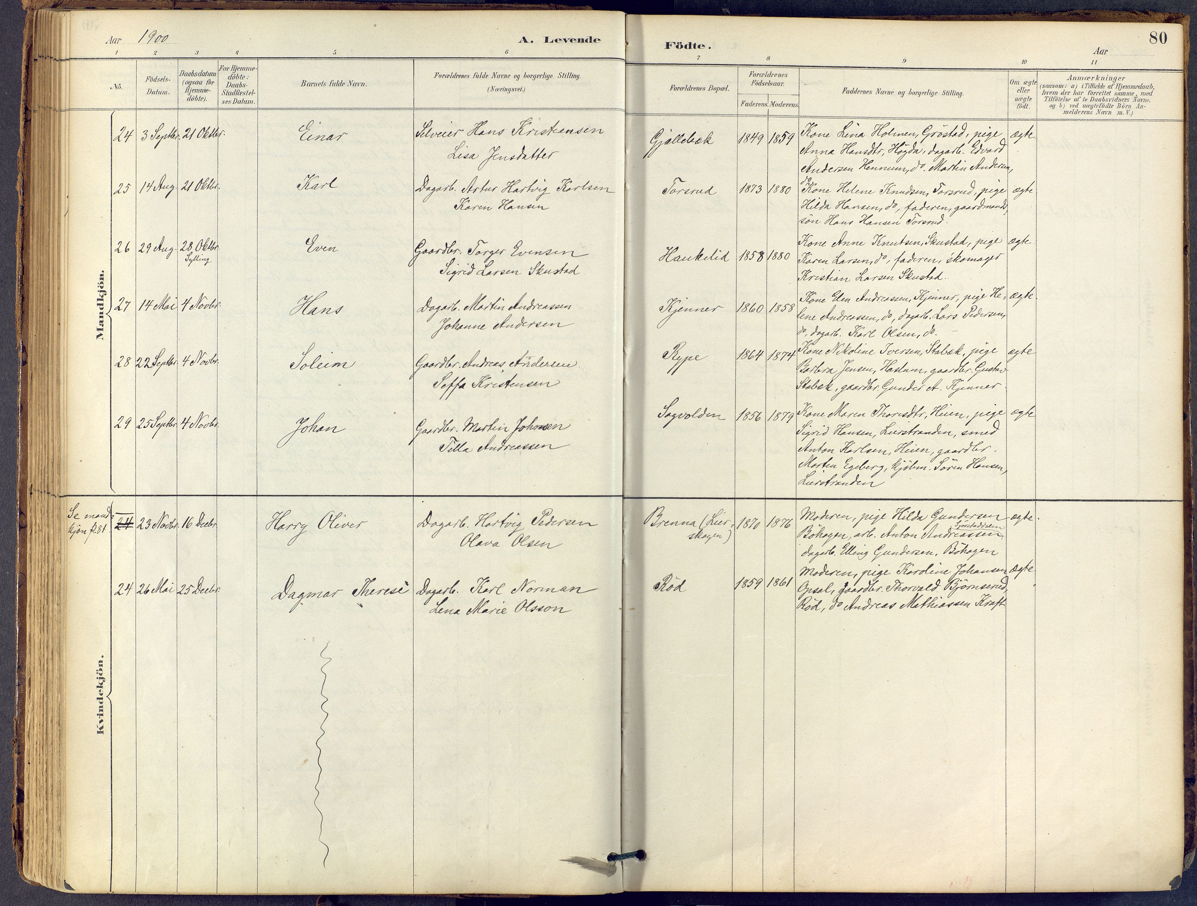 Lier kirkebøker, AV/SAKO-A-230/F/Fb/L0001: Parish register (official) no. II 1, 1883-1910, p. 80