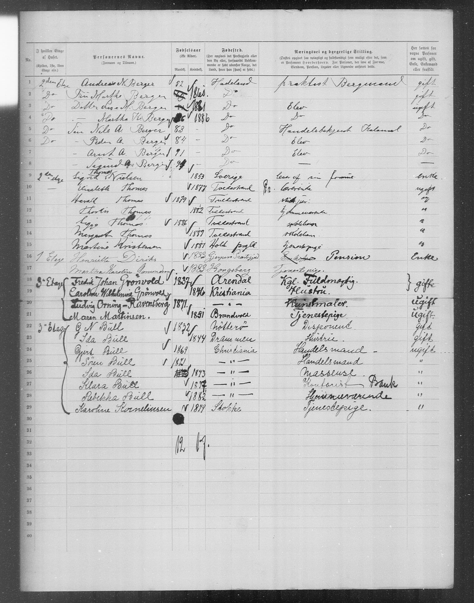 OBA, Municipal Census 1899 for Kristiania, 1899, p. 13103