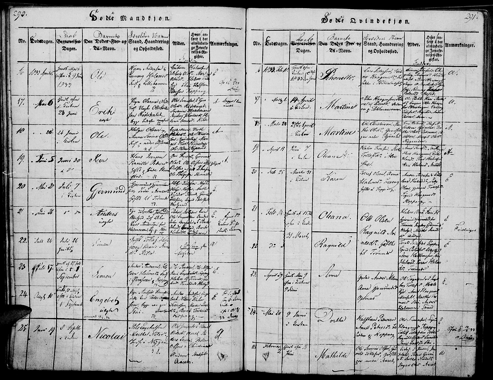 Åmot prestekontor, Hedmark, AV/SAH-PREST-056/H/Ha/Haa/L0005: Parish register (official) no. 5, 1815-1841, p. 290-291