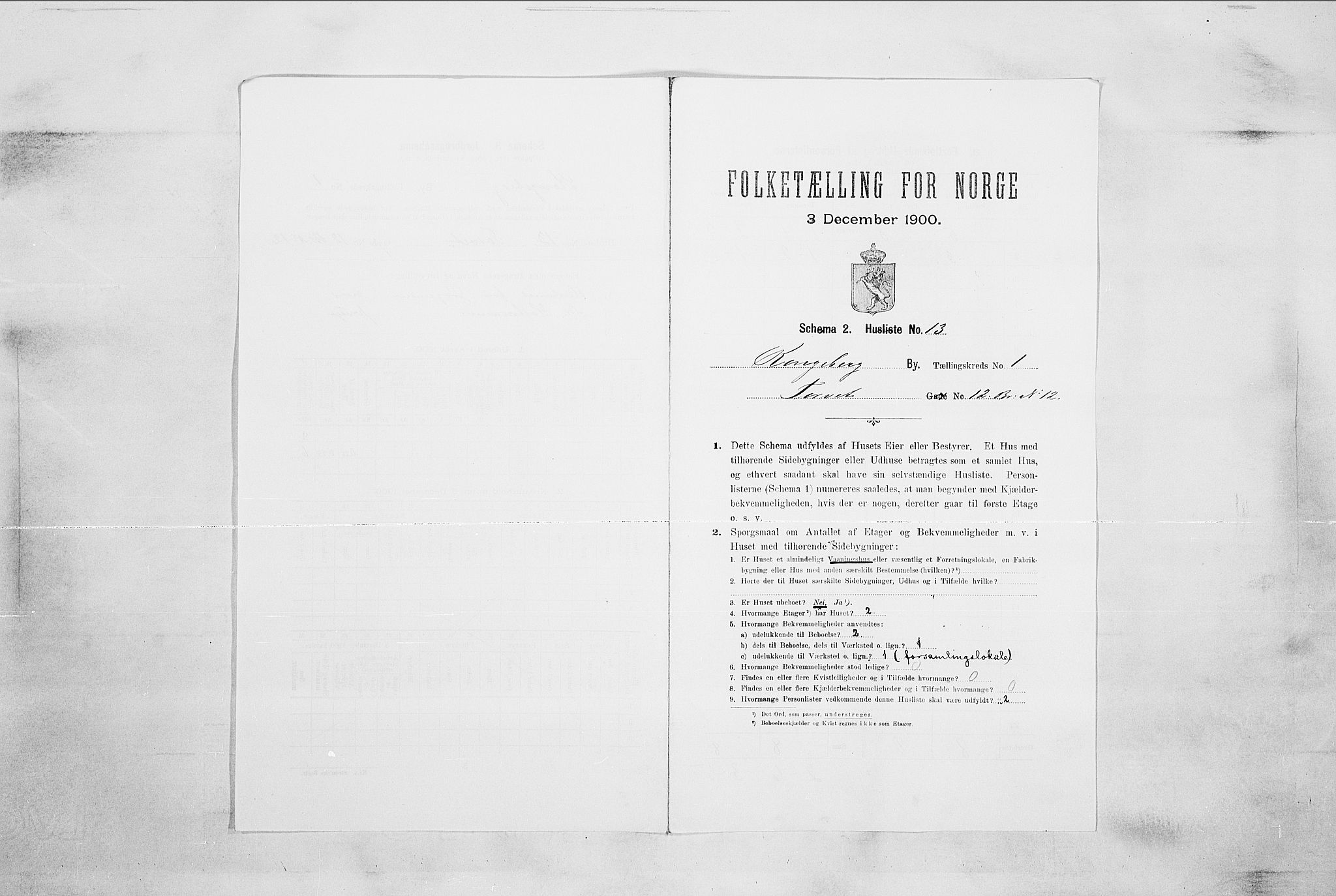 RA, 1900 census for Kongsberg, 1900, p. 84