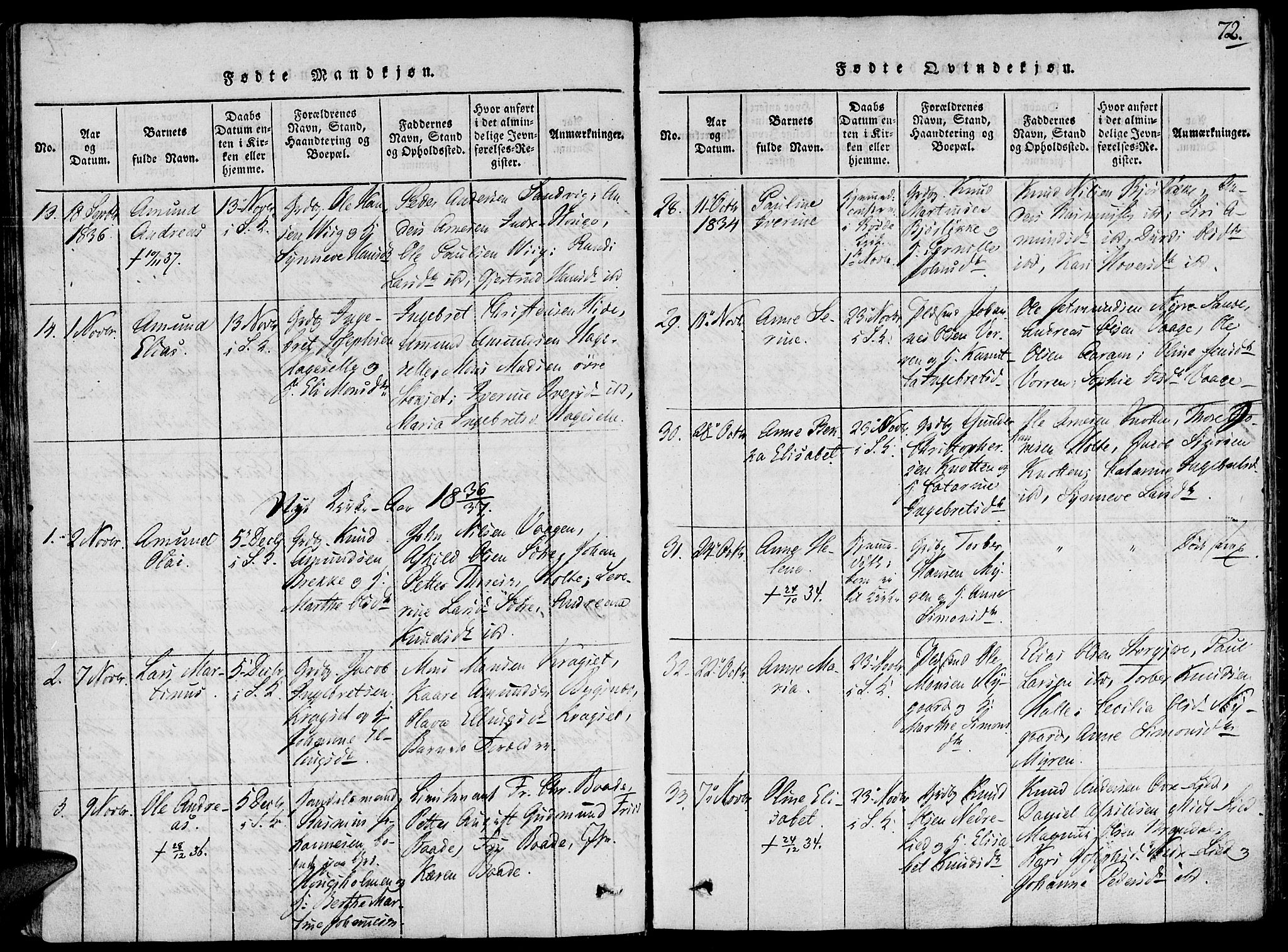 Ministerialprotokoller, klokkerbøker og fødselsregistre - Møre og Romsdal, AV/SAT-A-1454/503/L0033: Parish register (official) no. 503A01, 1816-1841, p. 72