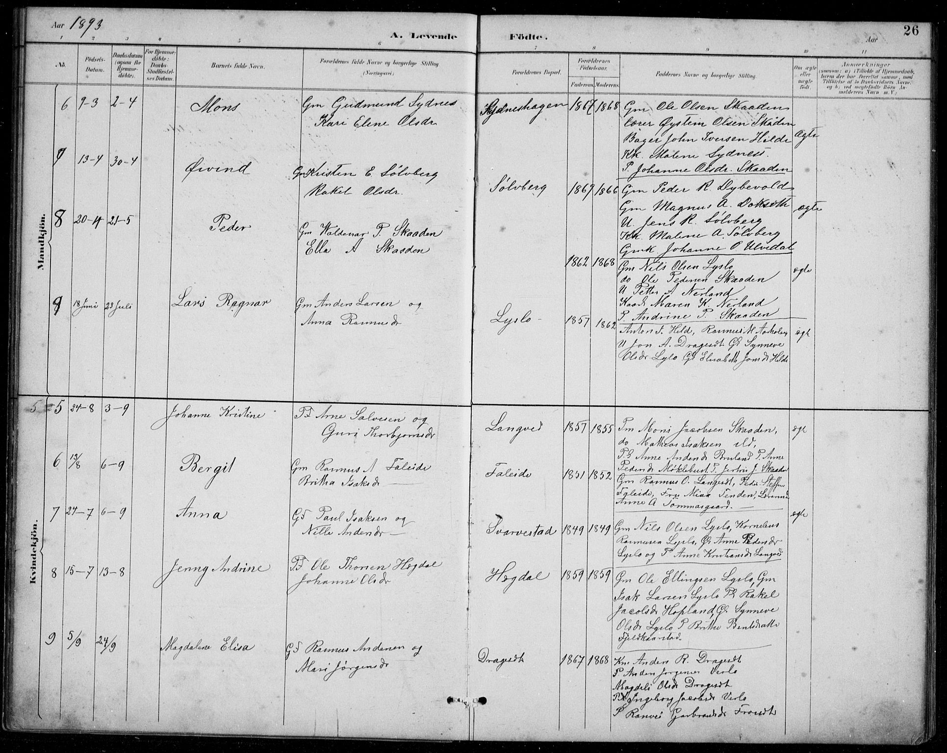 Innvik sokneprestembete, AV/SAB-A-80501: Parish register (copy) no. A 3, 1886-1912, p. 26