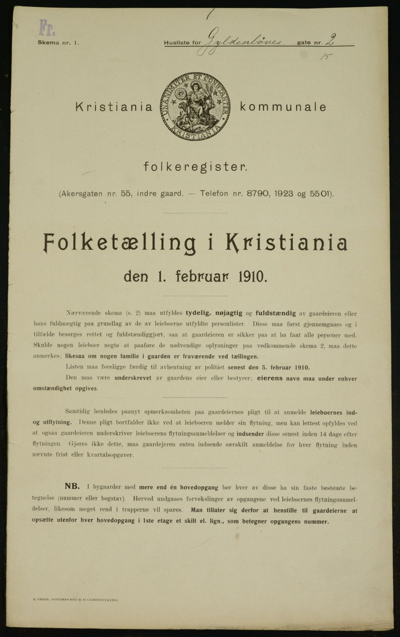 OBA, Municipal Census 1910 for Kristiania, 1910, p. 31138