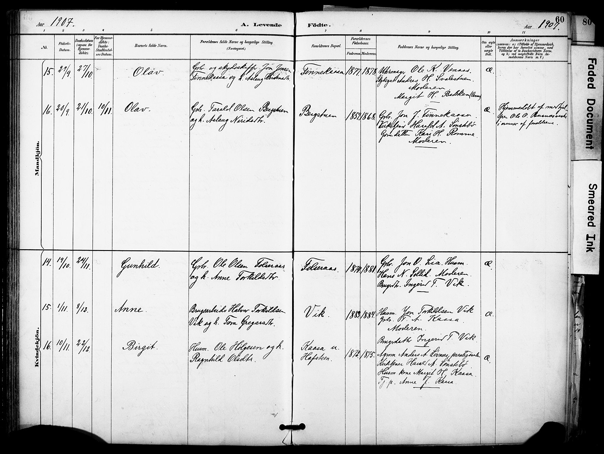 Gransherad kirkebøker, AV/SAKO-A-267/F/Fa/L0005: Parish register (official) no. I 5, 1887-1916, p. 60