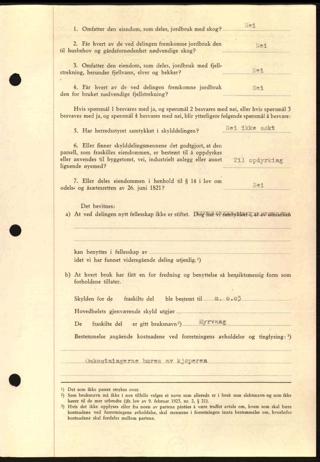 Nordmøre sorenskriveri, AV/SAT-A-4132/1/2/2Ca: Mortgage book no. A97, 1944-1944, Diary no: : 938/1944