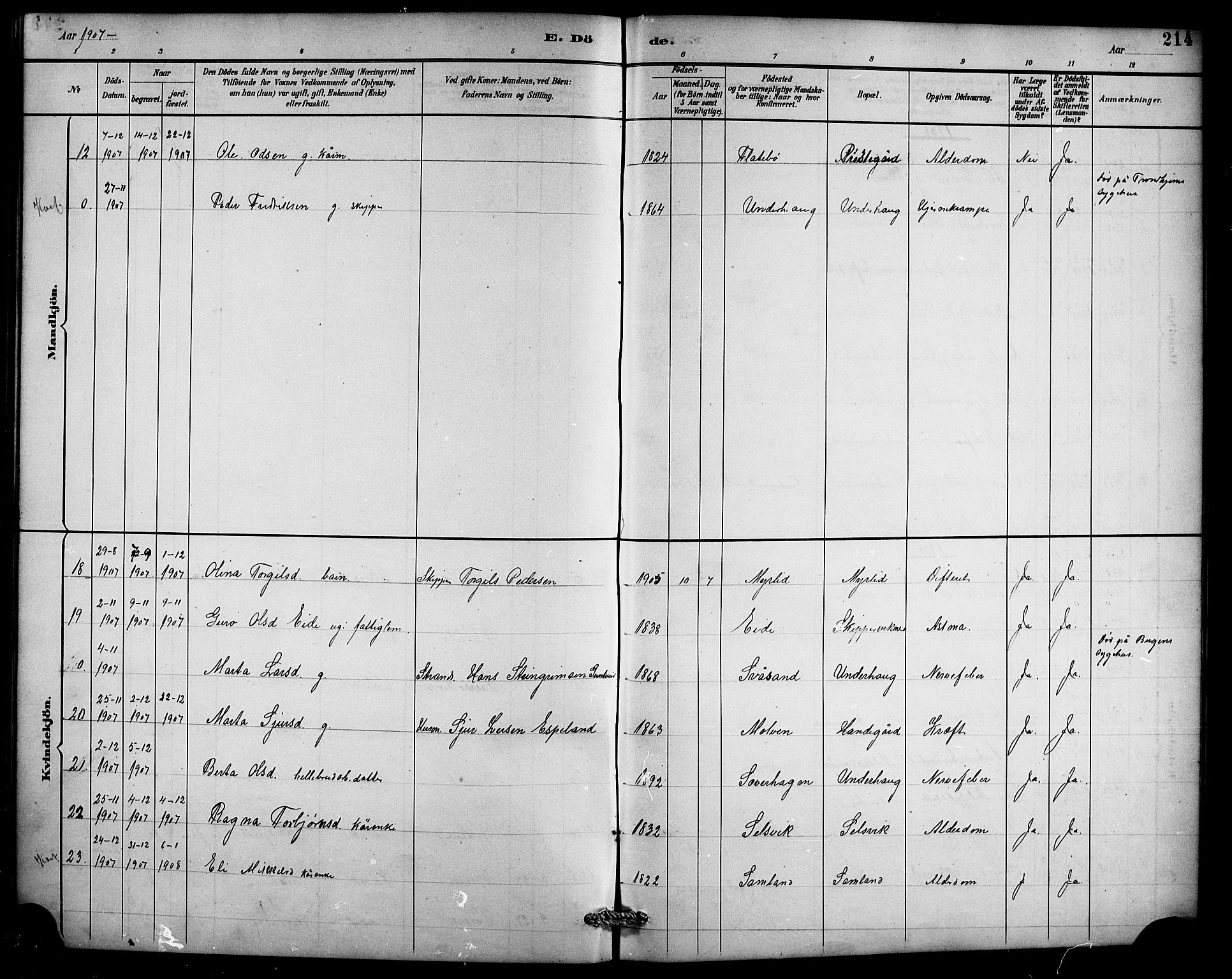 Ullensvang sokneprestembete, AV/SAB-A-78701/H/Hab: Parish register (copy) no. D 1, 1891-1908, p. 214