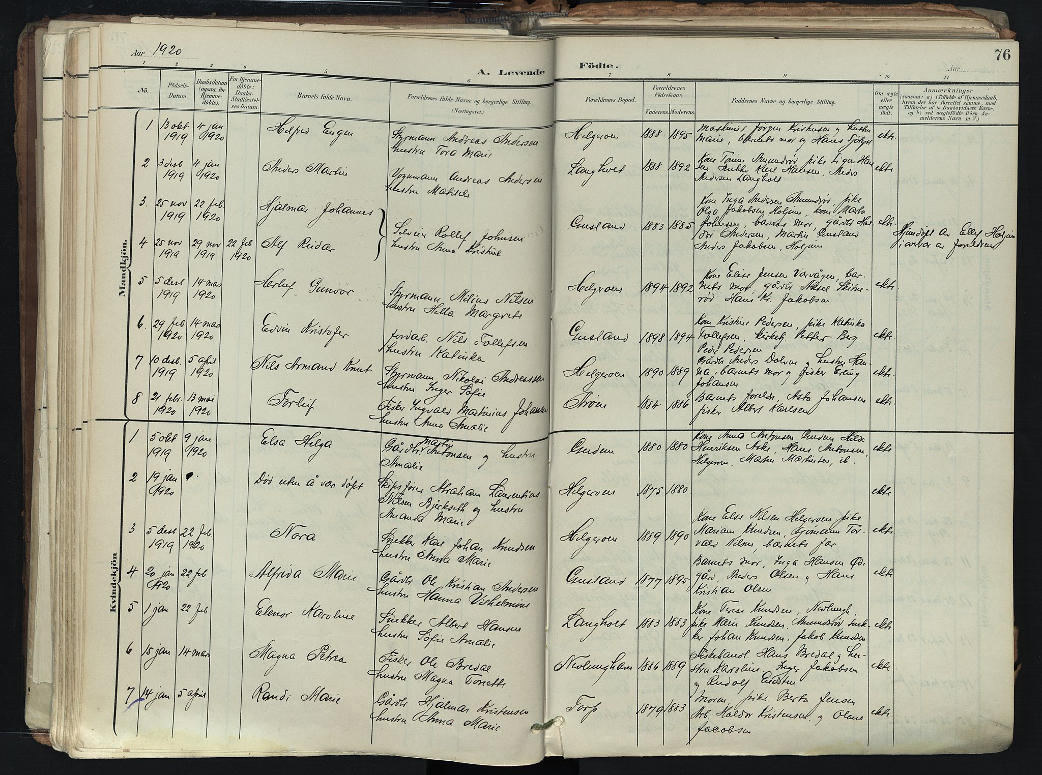 Brunlanes kirkebøker, SAKO/A-342/F/Fb/L0003: Parish register (official) no. II 3, 1900-1922, p. 76