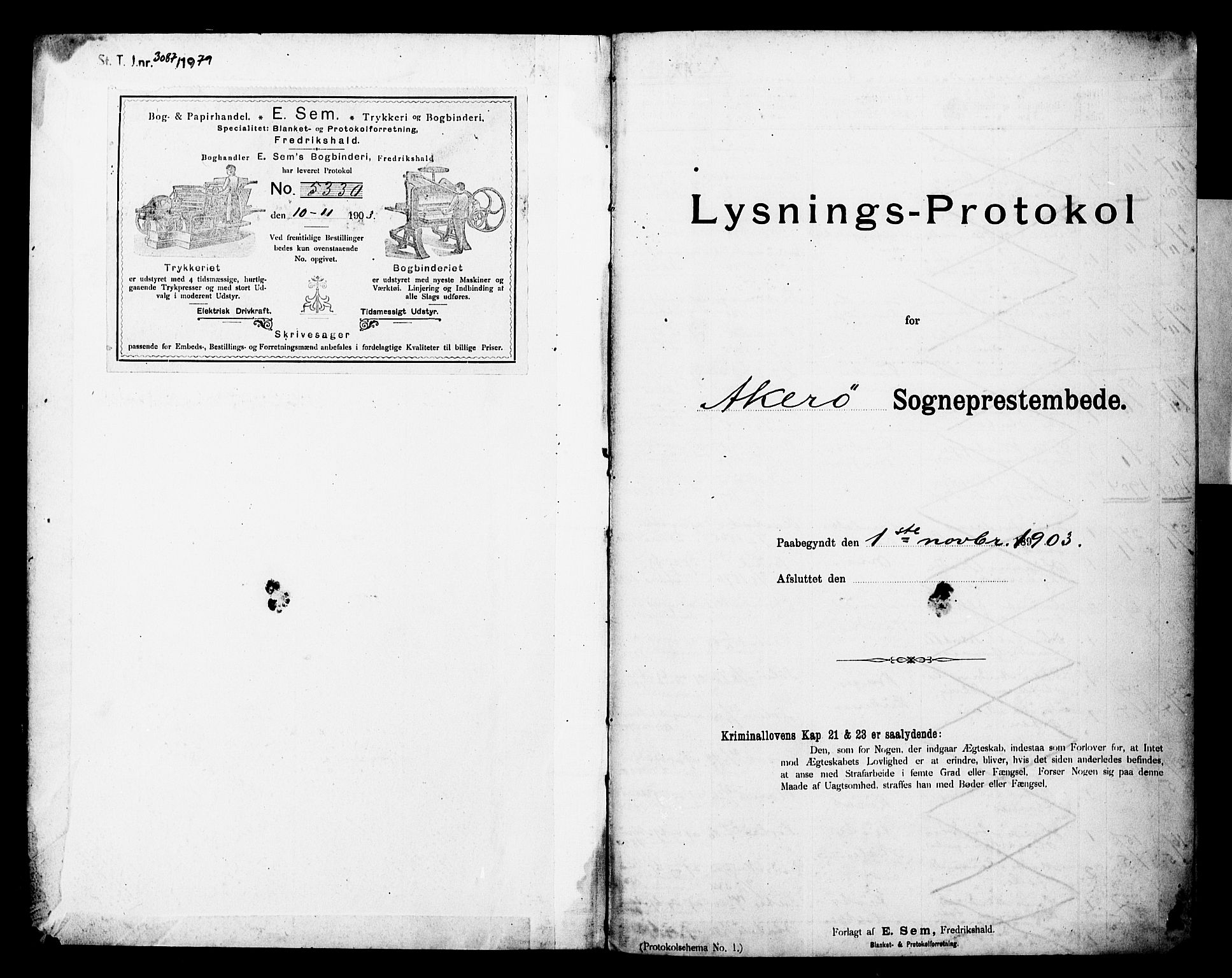 Ministerialprotokoller, klokkerbøker og fødselsregistre - Møre og Romsdal, SAT/A-1454/560/L0723: Banns register no. 560A07, 1903-1916
