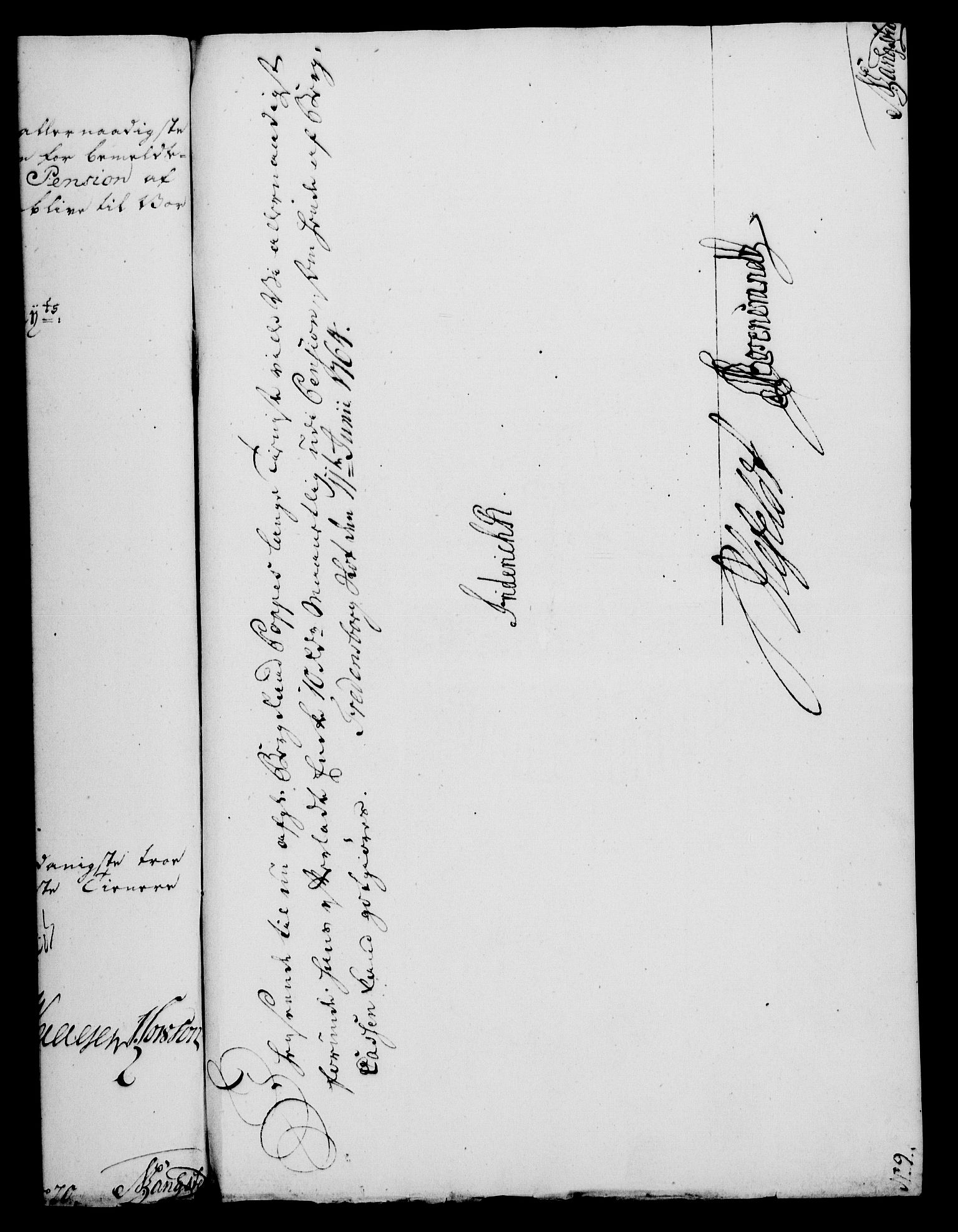 Rentekammeret, Kammerkanselliet, AV/RA-EA-3111/G/Gf/Gfa/L0046: Norsk relasjons- og resolusjonsprotokoll (merket RK 52.46), 1764, p. 217