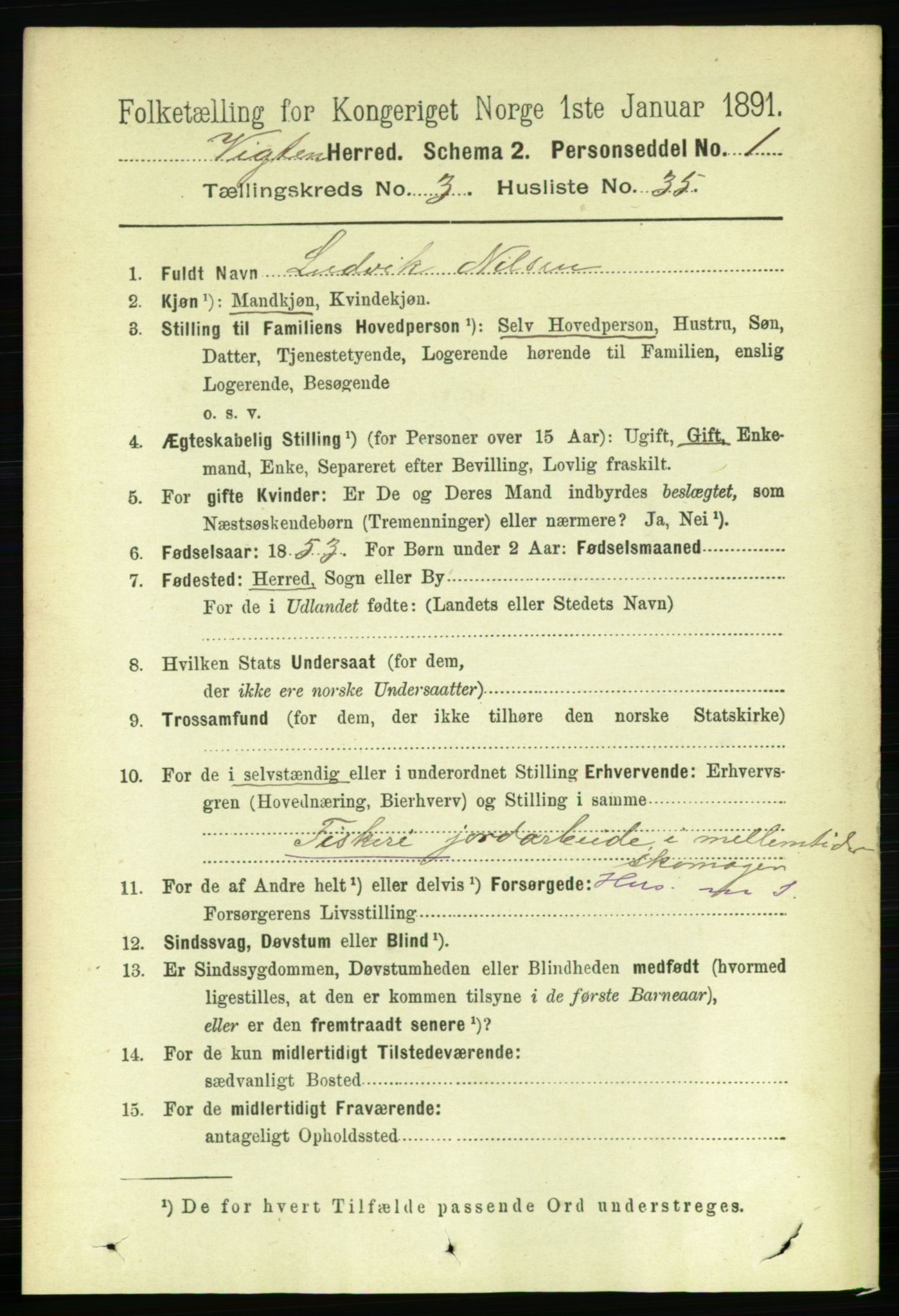 RA, 1891 census for 1750 Vikna, 1891, p. 1969