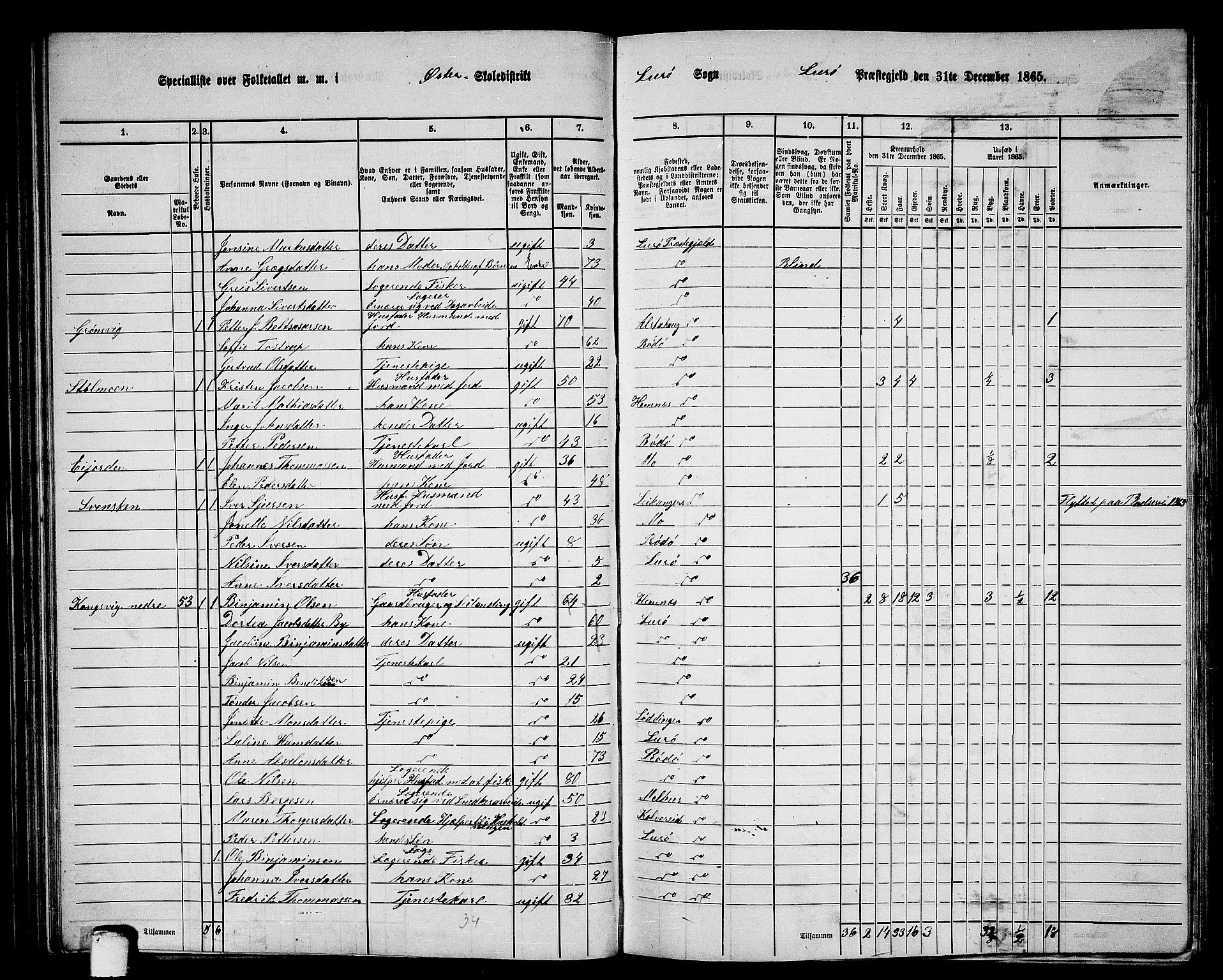 RA, 1865 census for Lurøy, 1865, p. 66