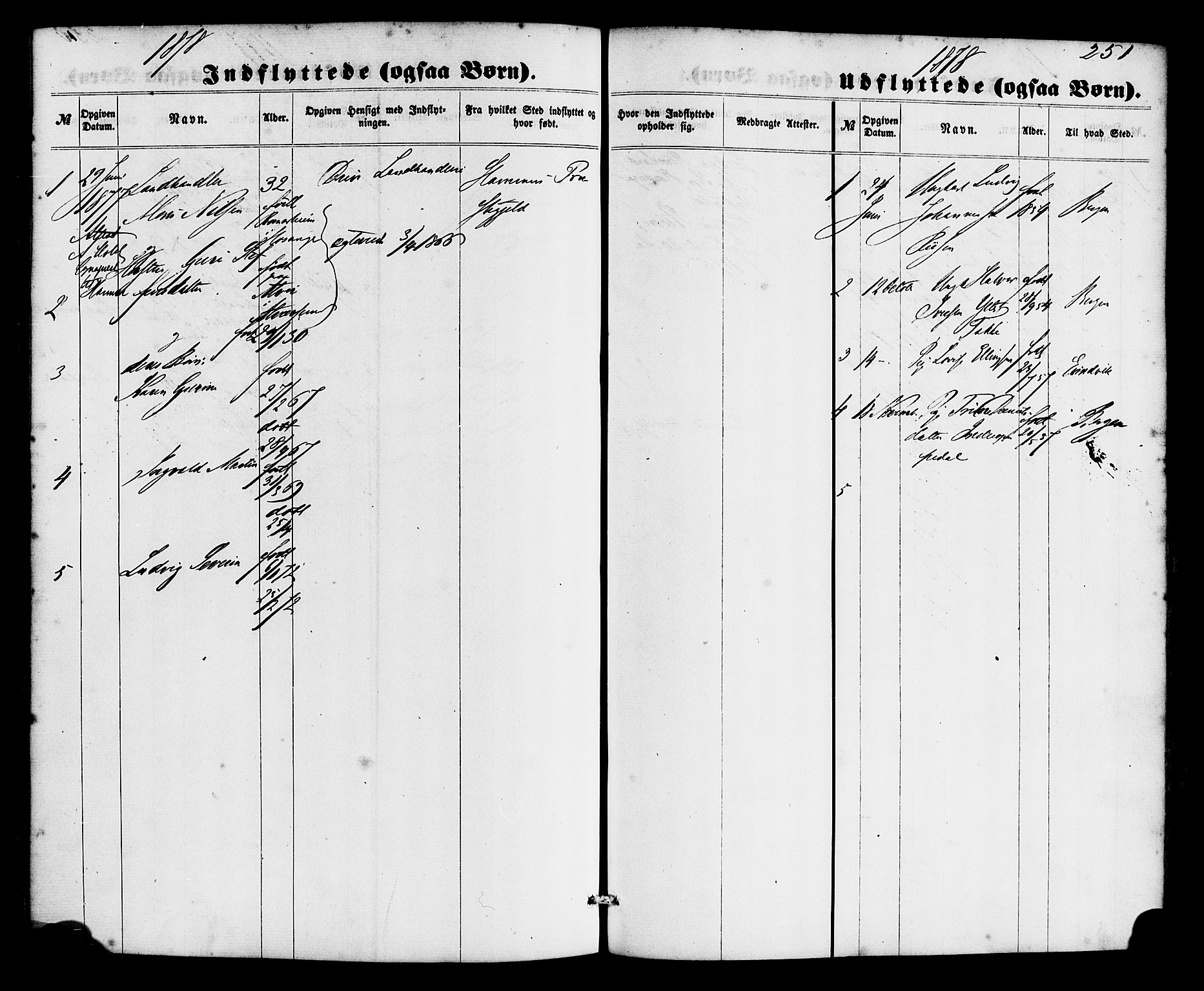 Gulen sokneprestembete, SAB/A-80201/H/Haa/Haac/L0001: Parish register (official) no. C 1, 1859-1881, p. 251