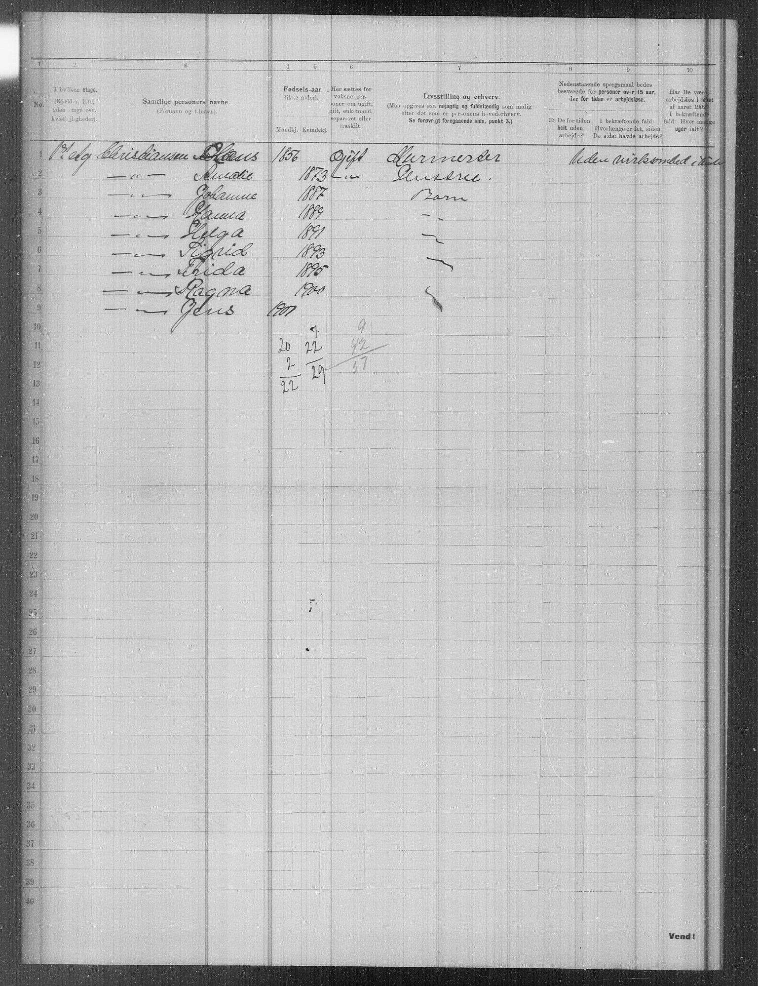 OBA, Municipal Census 1902 for Kristiania, 1902, p. 11366