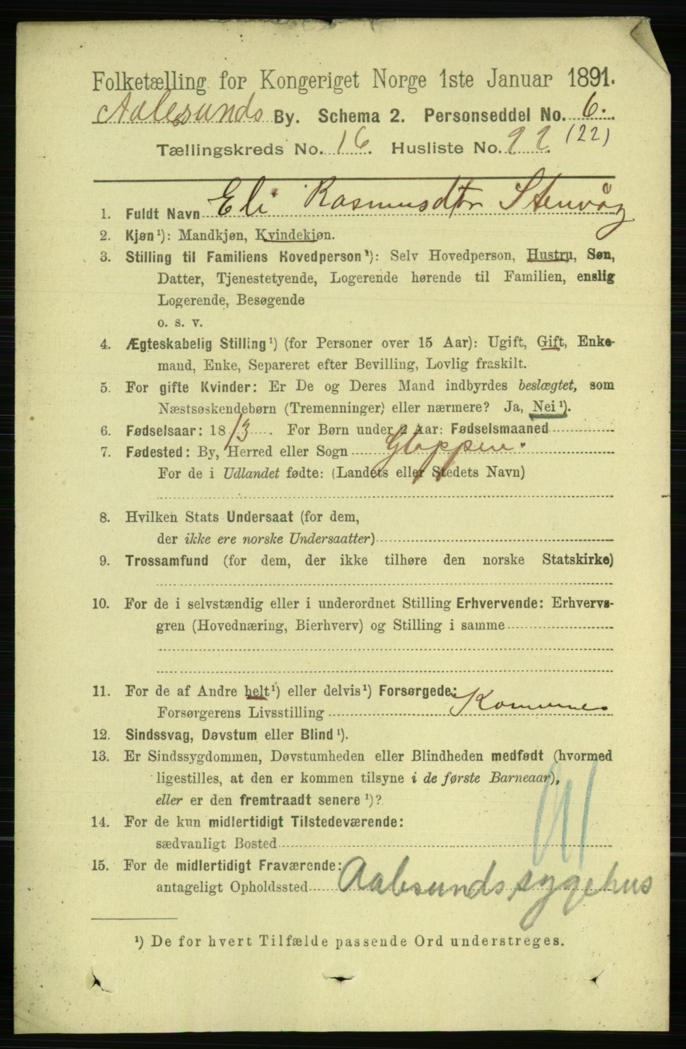 RA, 1891 census for 1501 Ålesund, 1891, p. 9790