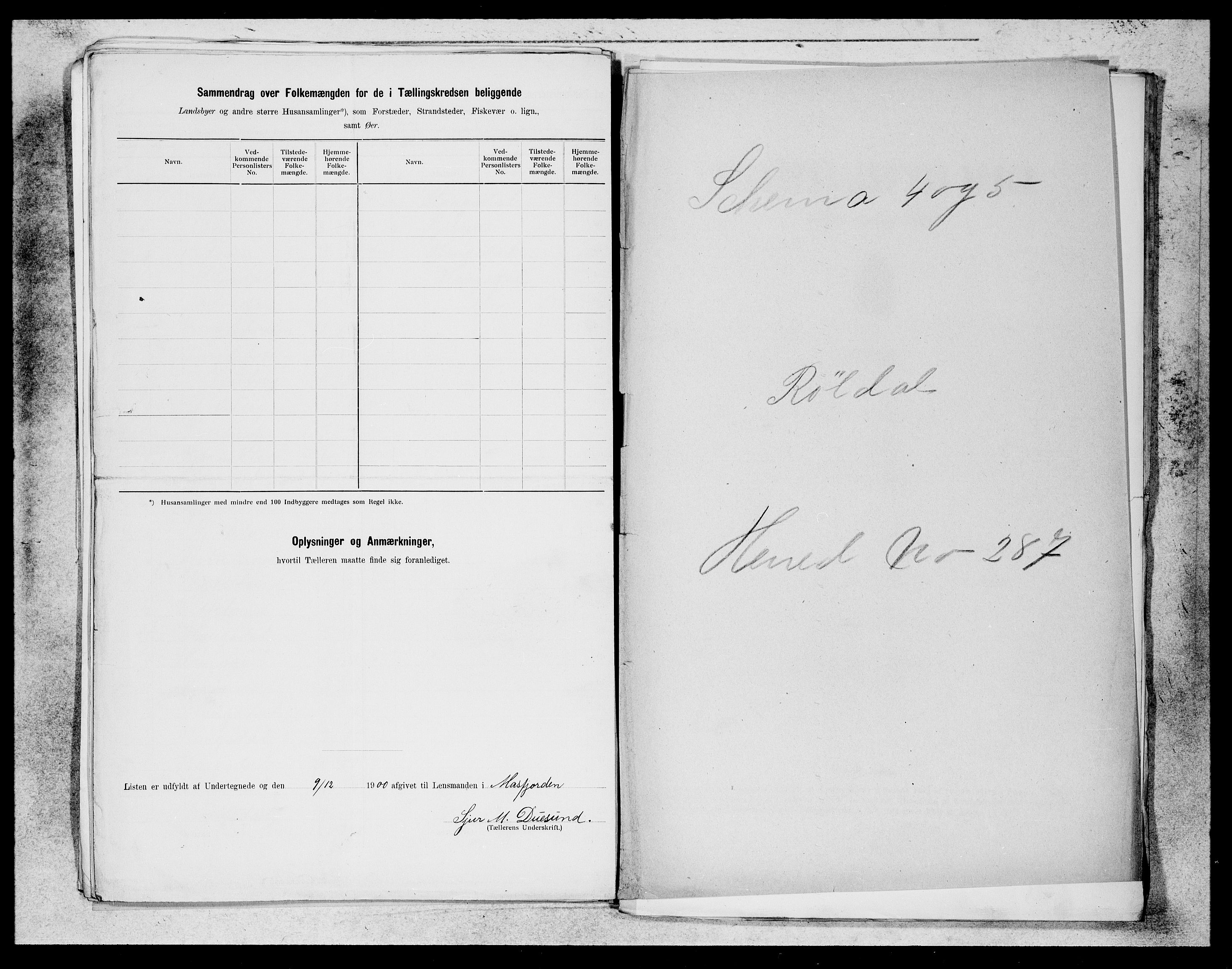 SAB, 1900 census for Masfjorden, 1900, p. 21