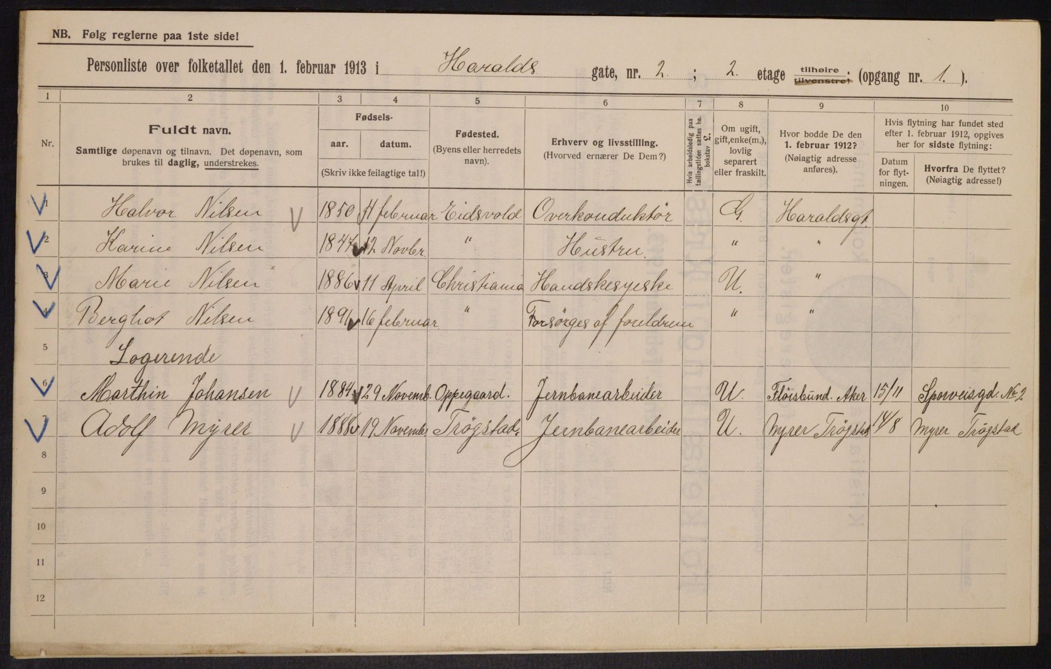 OBA, Municipal Census 1913 for Kristiania, 1913, p. 35092