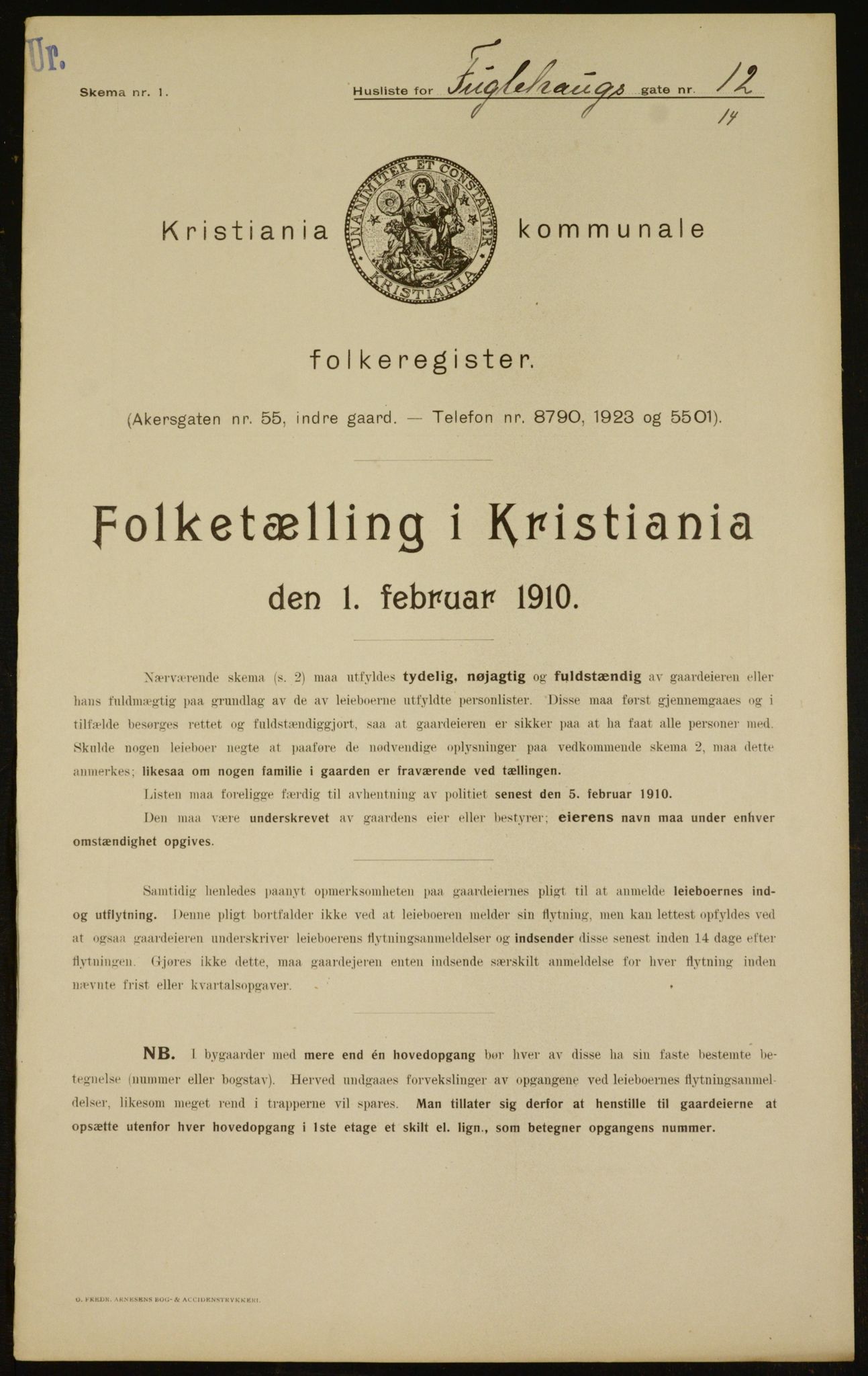 OBA, Municipal Census 1910 for Kristiania, 1910, p. 27006