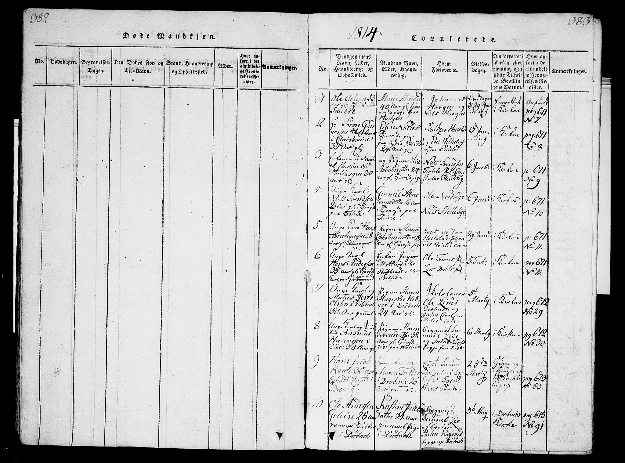 Ås prestekontor Kirkebøker, AV/SAO-A-10894/G/Ga/L0001: Parish register (copy) no. I 1, 1814-1820, p. 382-383