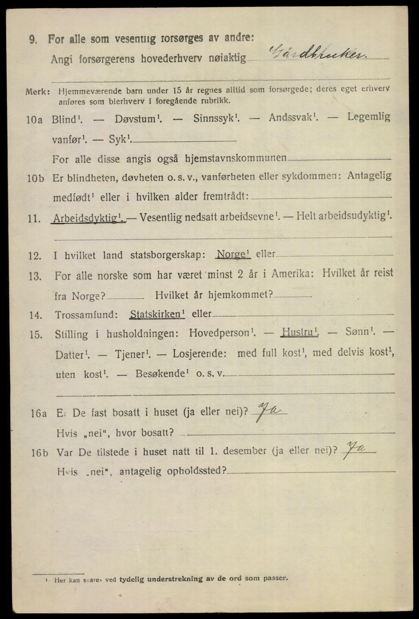 SAKO, 1920 census for Gol, 1920, p. 5453